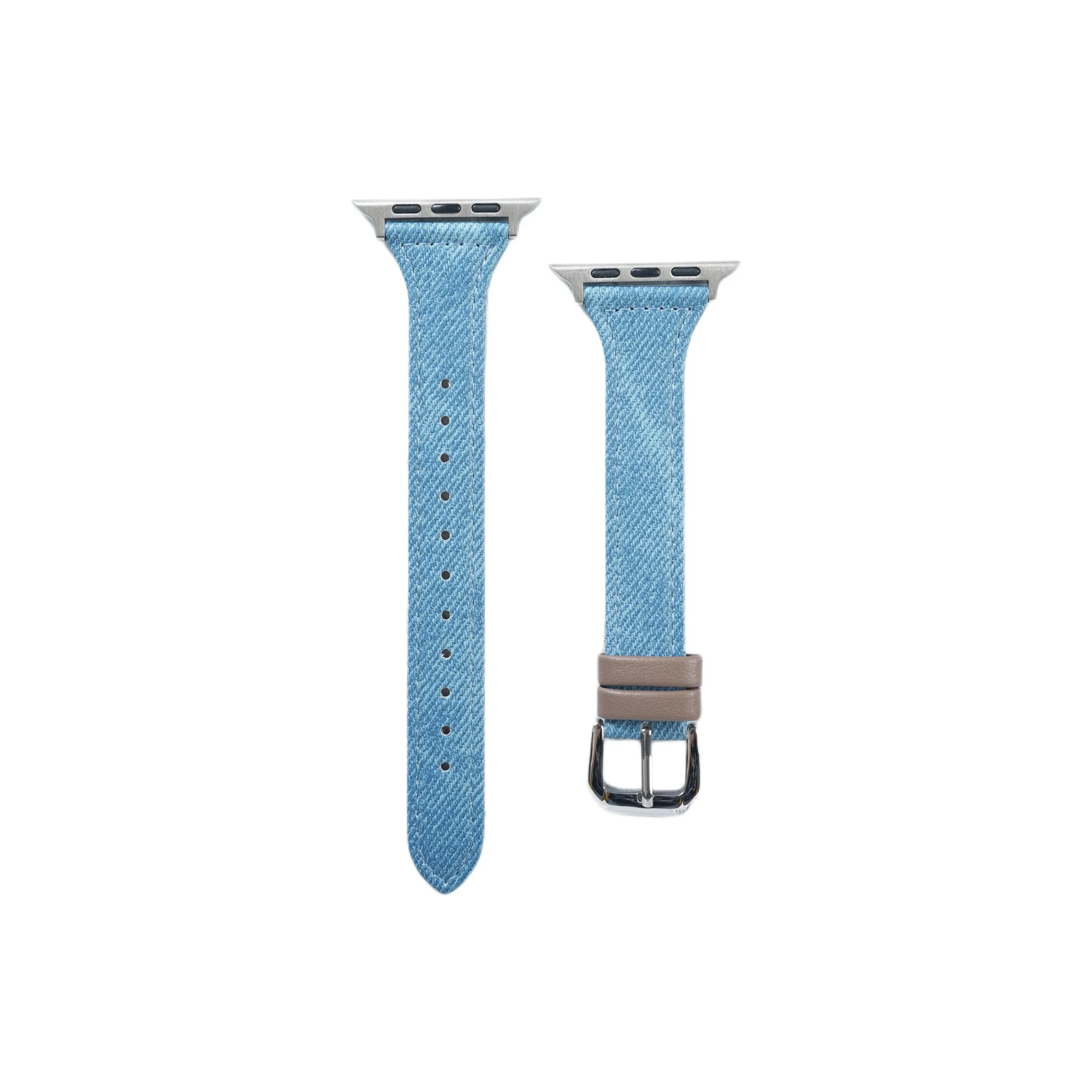 WEIXIN Ремешок Apple Совместимость Деним Натуральная кожа Материал