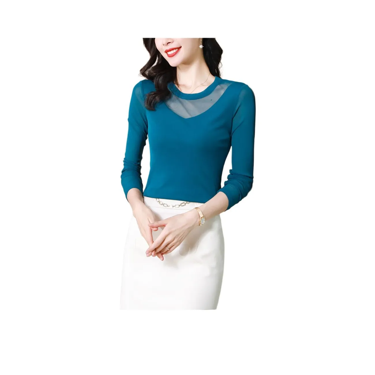 Langqing Женские Шифоновые Рубашки