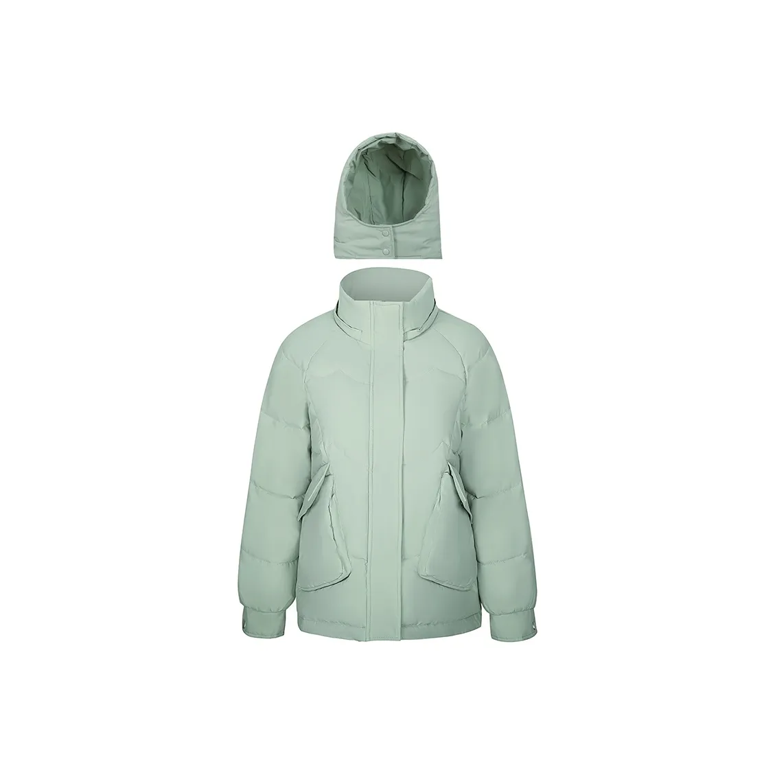 TSKIU Светло-зеленый Женский пуховик