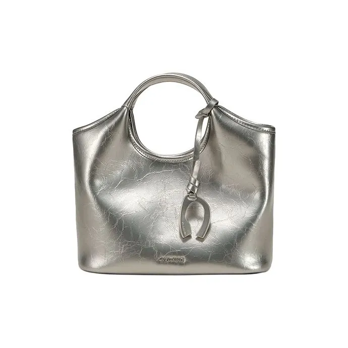 Simedin Коровья кожа Ведрообразная сумка Женская Античное серебро Глубокий черный