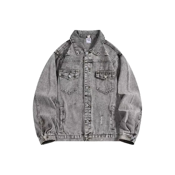 THINGYLAB Дымчатый Серый Мужской Джинсовые Куртки