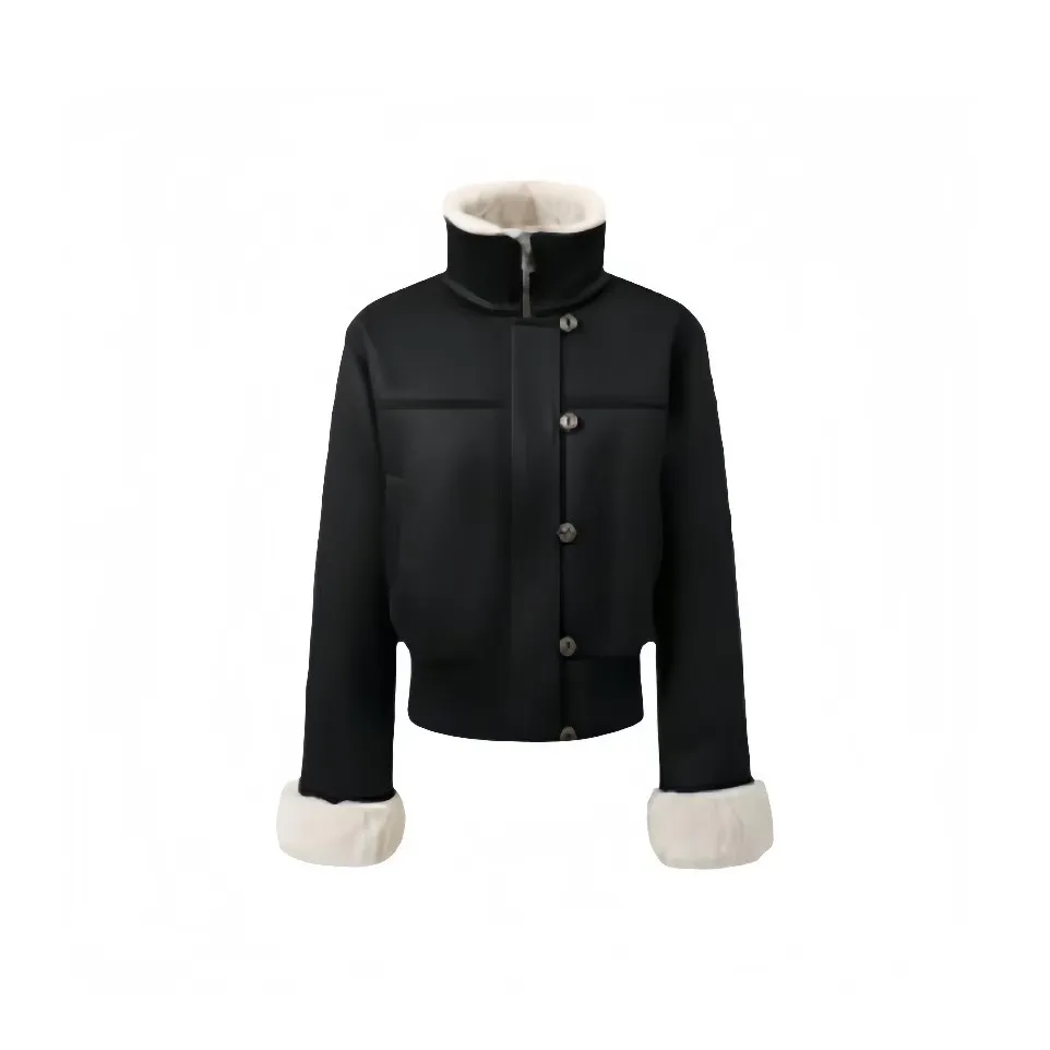 EMDPN Темно-синий Пуховик Женские Бархатные Куртки