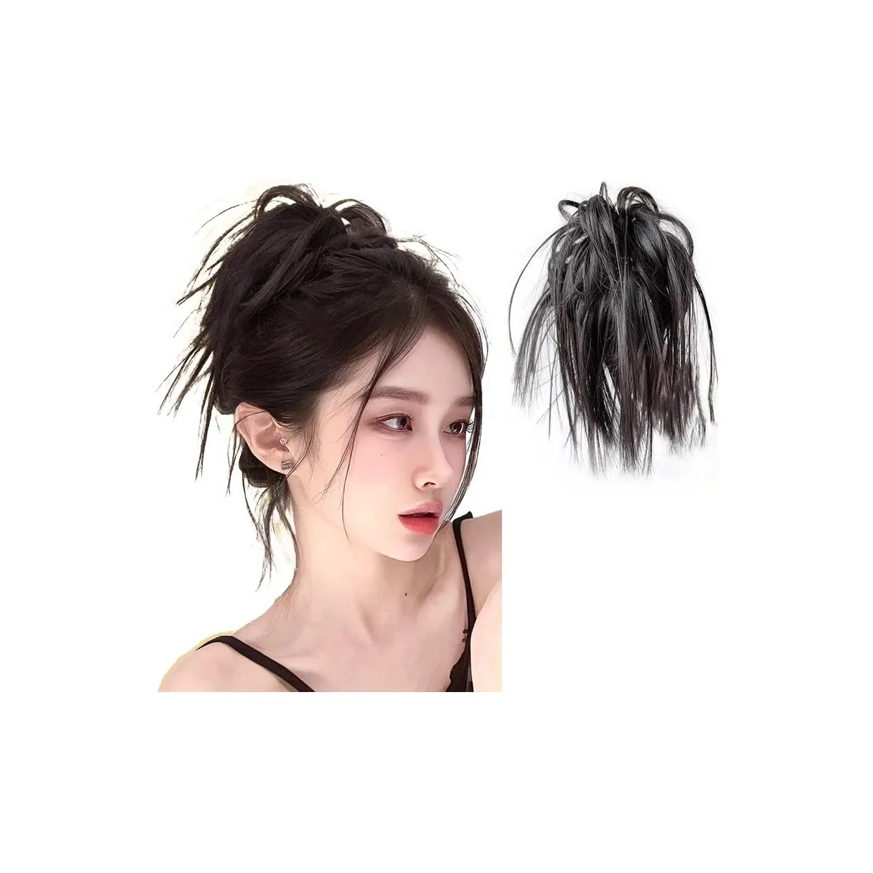 MUYAN Шиповка Голова Курица Перо Заколка-краб Перука Женские Высокий хвост