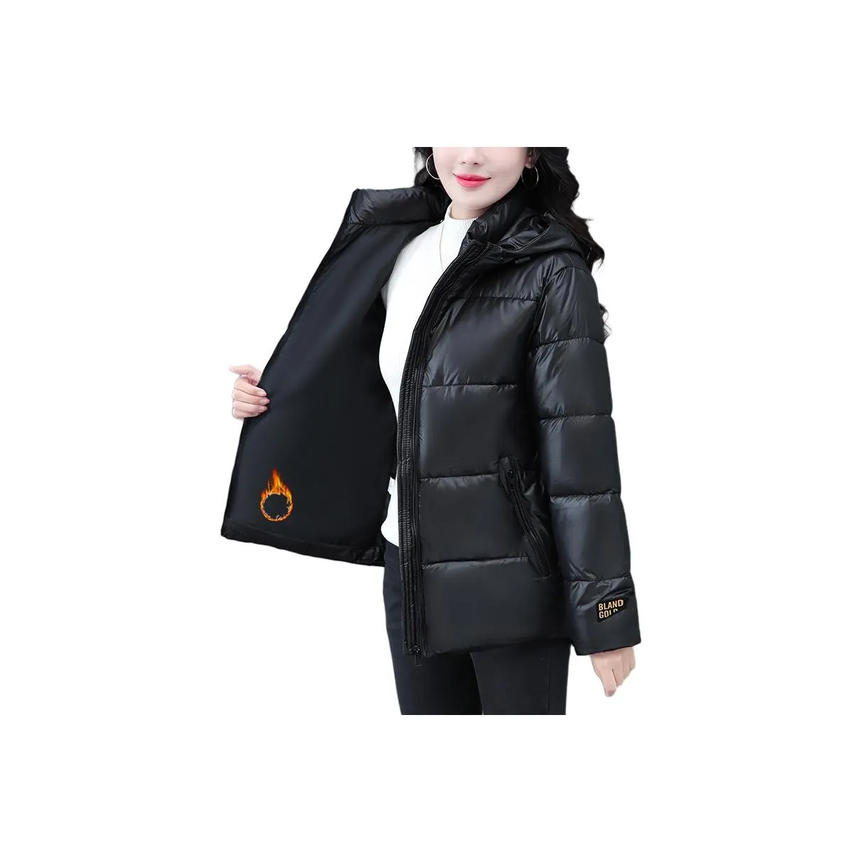 EMINU Черный Женские пуховики