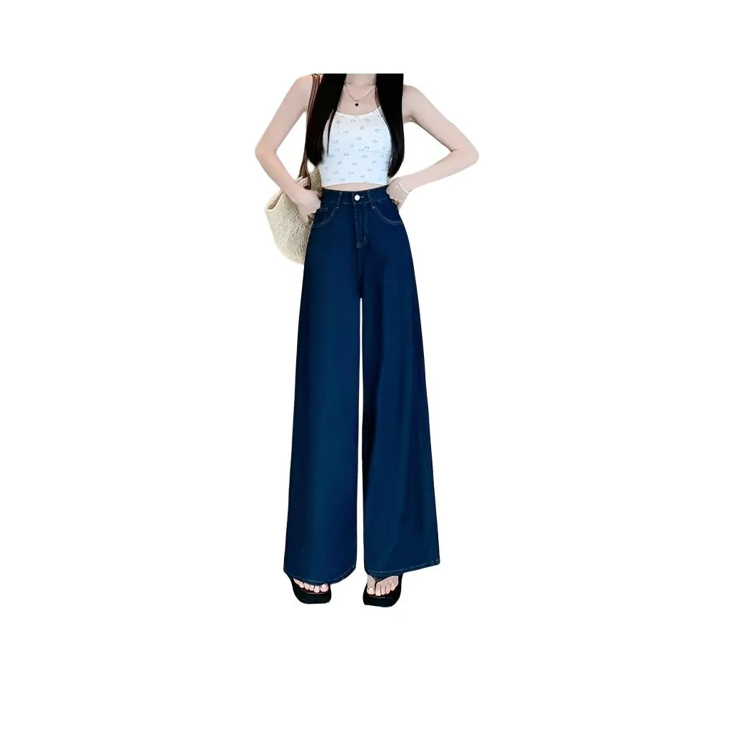 ЮЙЧЖАОЛИНЬ Темно-синий утолщенный и с флисовой подкладкой женские джинсы