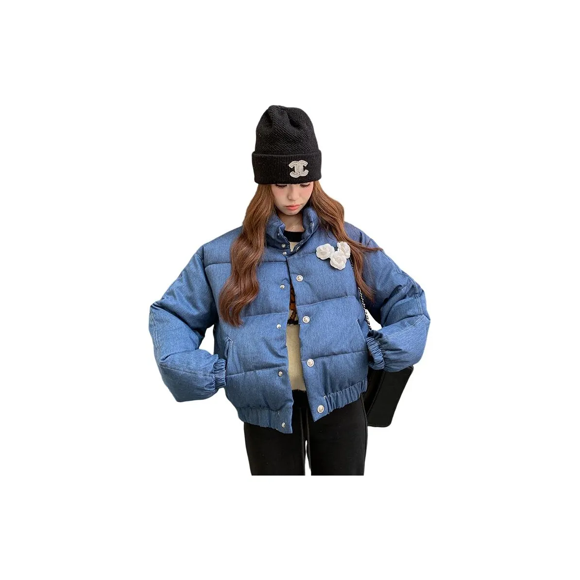 YICHEN Синий с Грудью Цветок Женские Пуховики