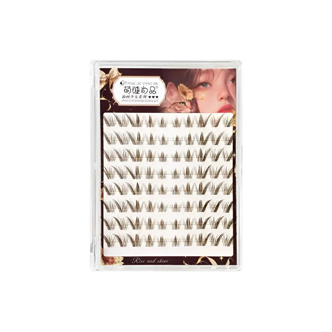 MENGJIESHANGPIN Масло Картины Girlish Collection Темно-кофейный Двойной хвост Лиса Накладные ресницы