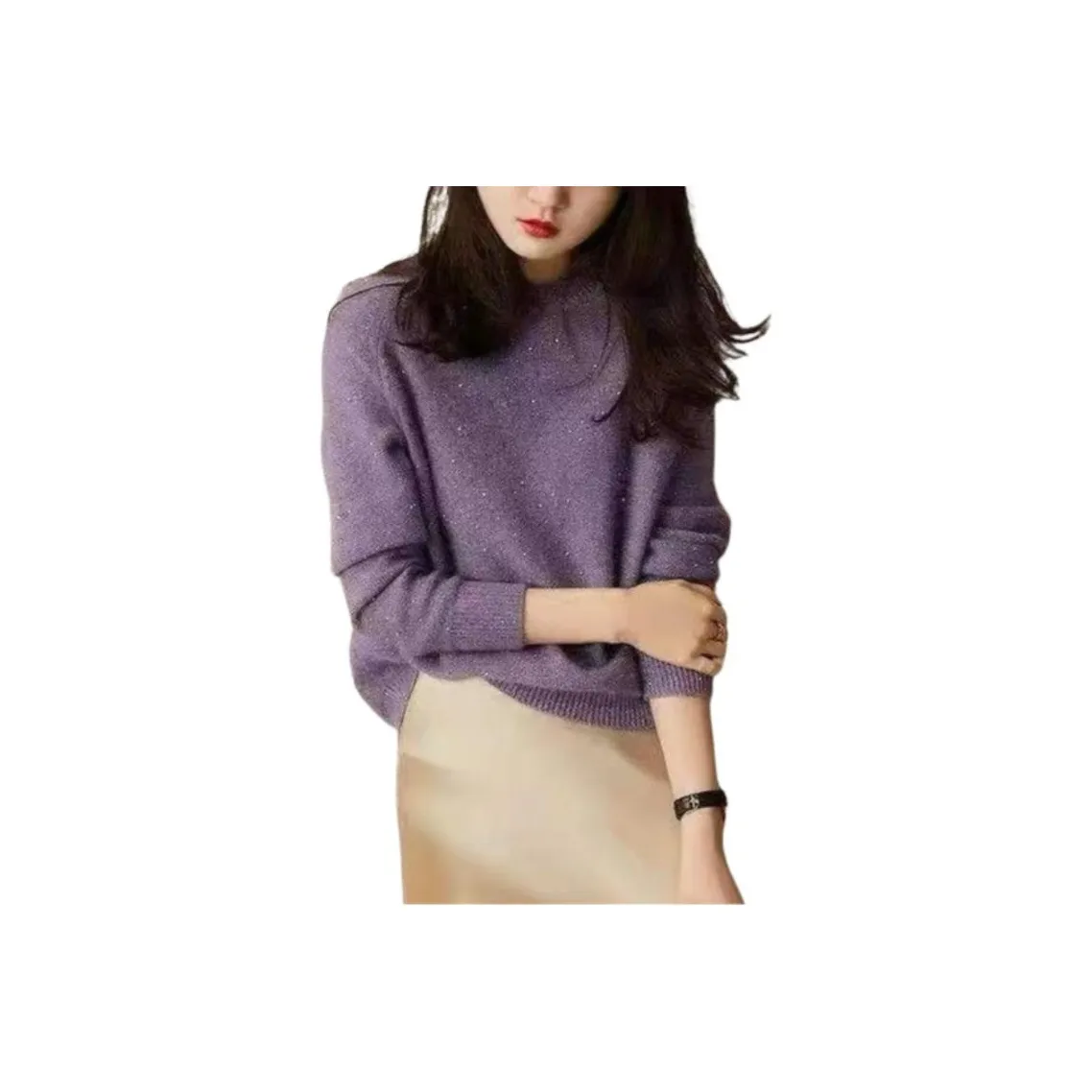 Mu Xiao Xin Фиолетовый Gifted By MU Xiaoxin Бренд Наклеенный Женский Трикотаж