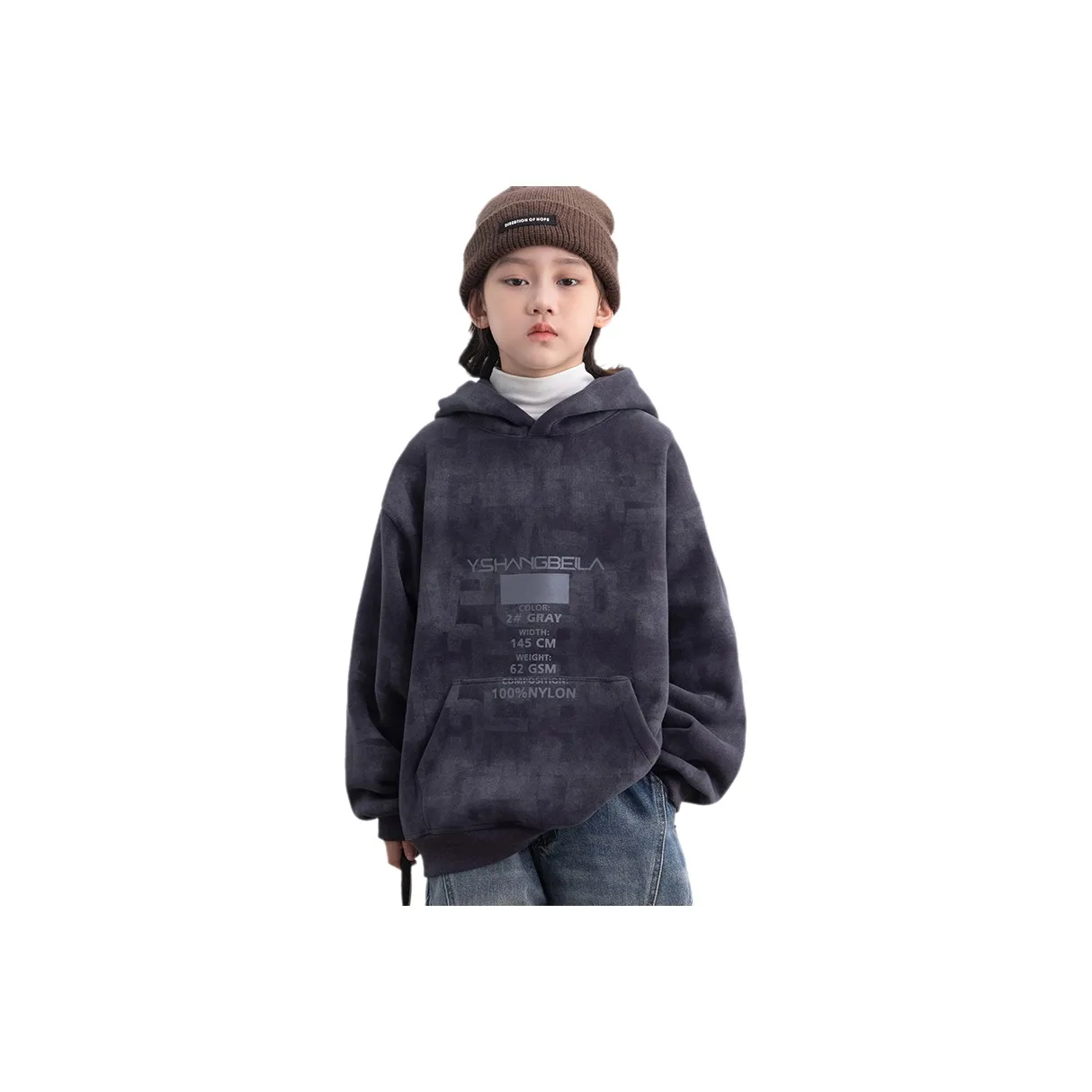 Rindu Свитшот Зимний Темно-Серый Подростки