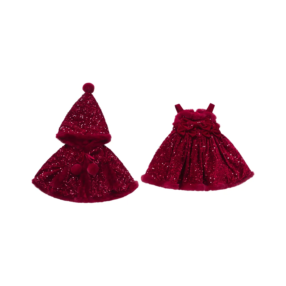 Детский Disney Платье-камзол Наборы одежды Осенний и Зимний Красный