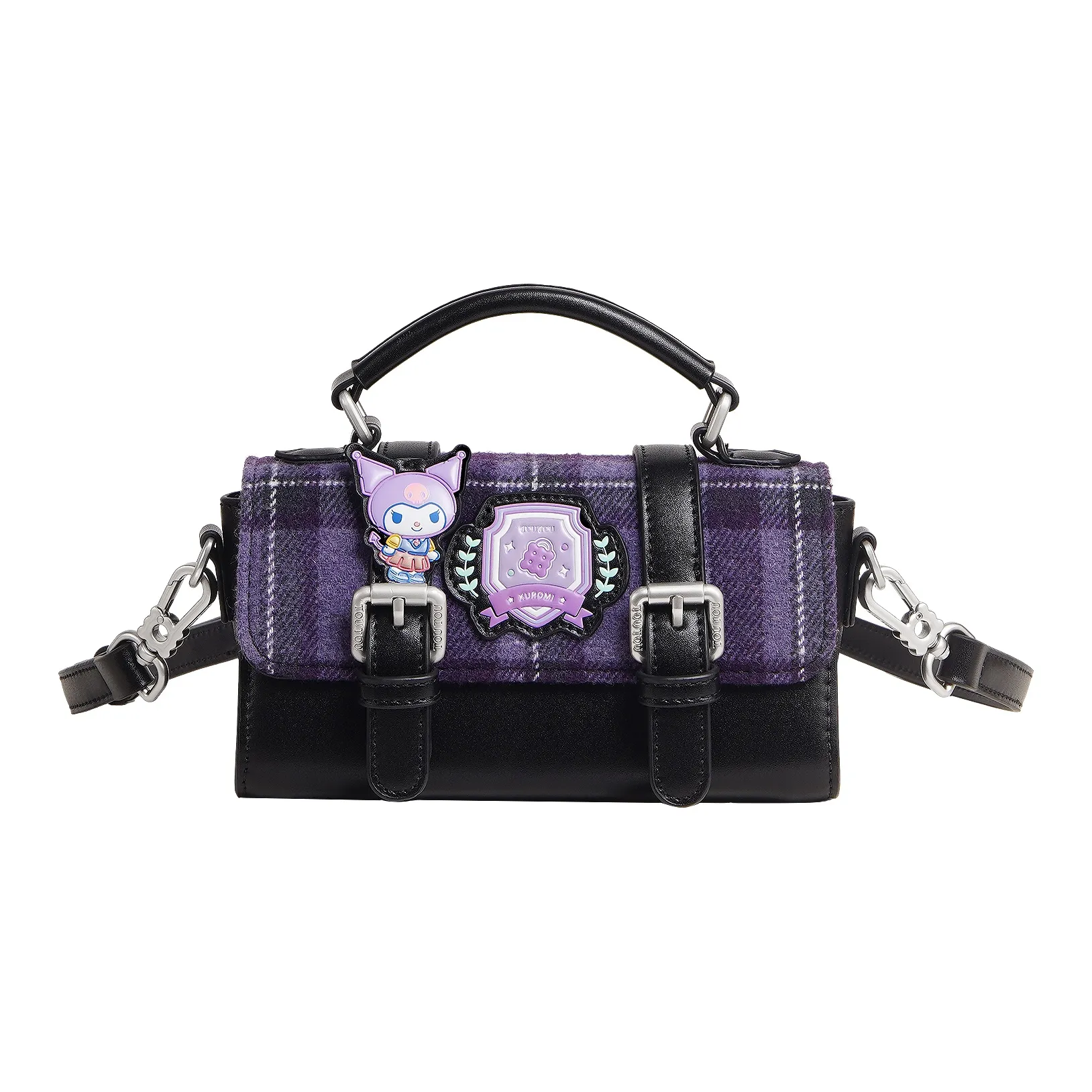 TOUTOU Kuromi Collaboration Синтетическая кожа текстиль Мозаика Ручная сумка Сумка через плечо Обычный Женский