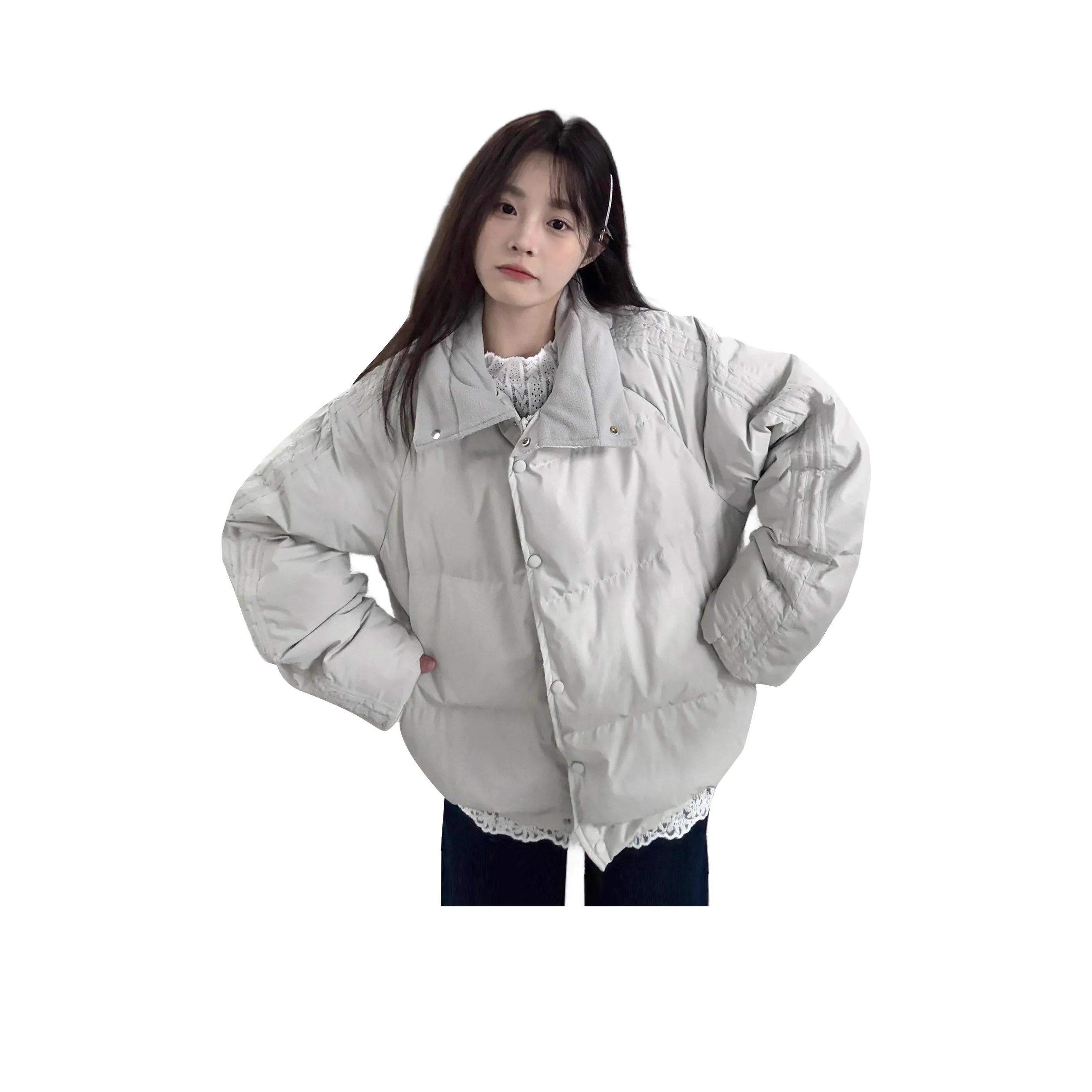 BABUGGE Светло-серый Женский пуховик