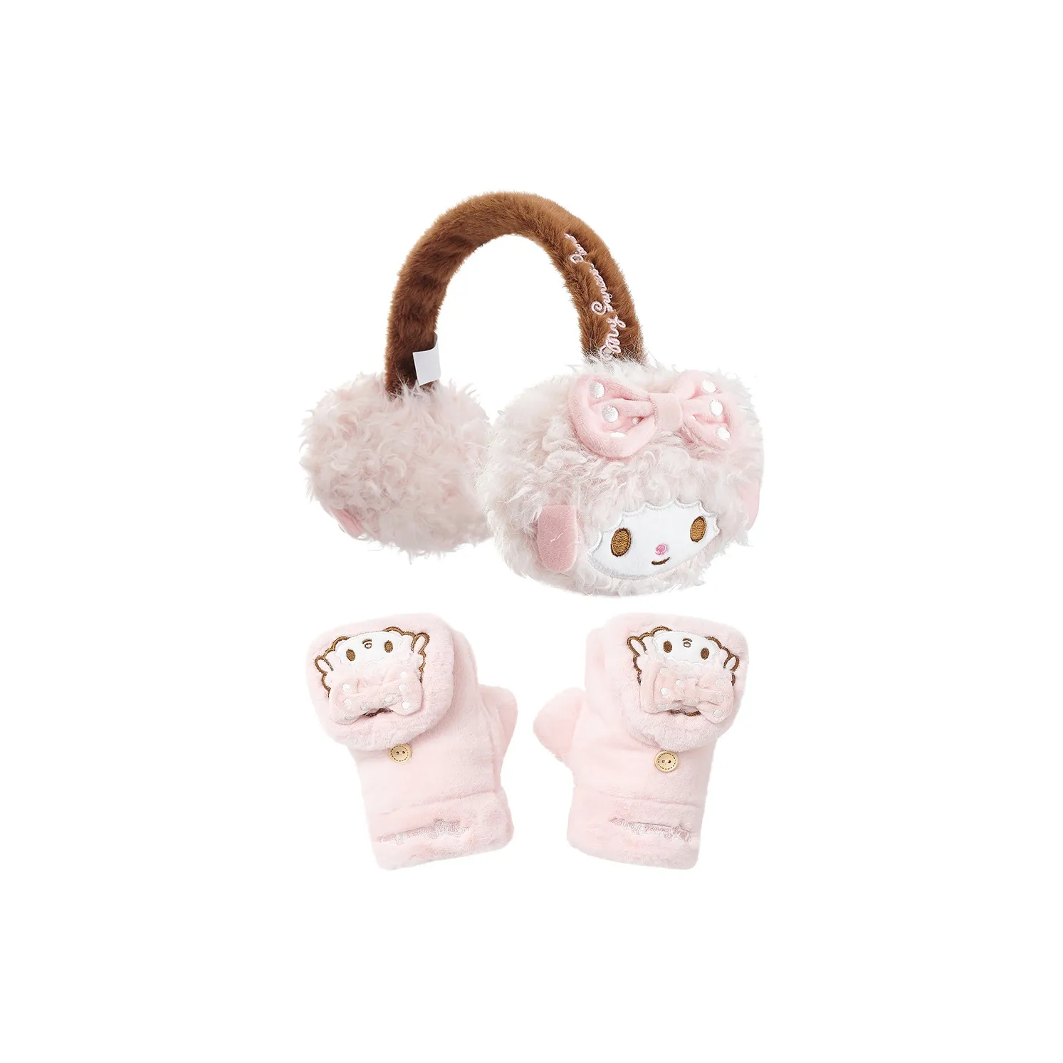 Sanrio Piano Полиэстер Трикотаж Перчатки Женские