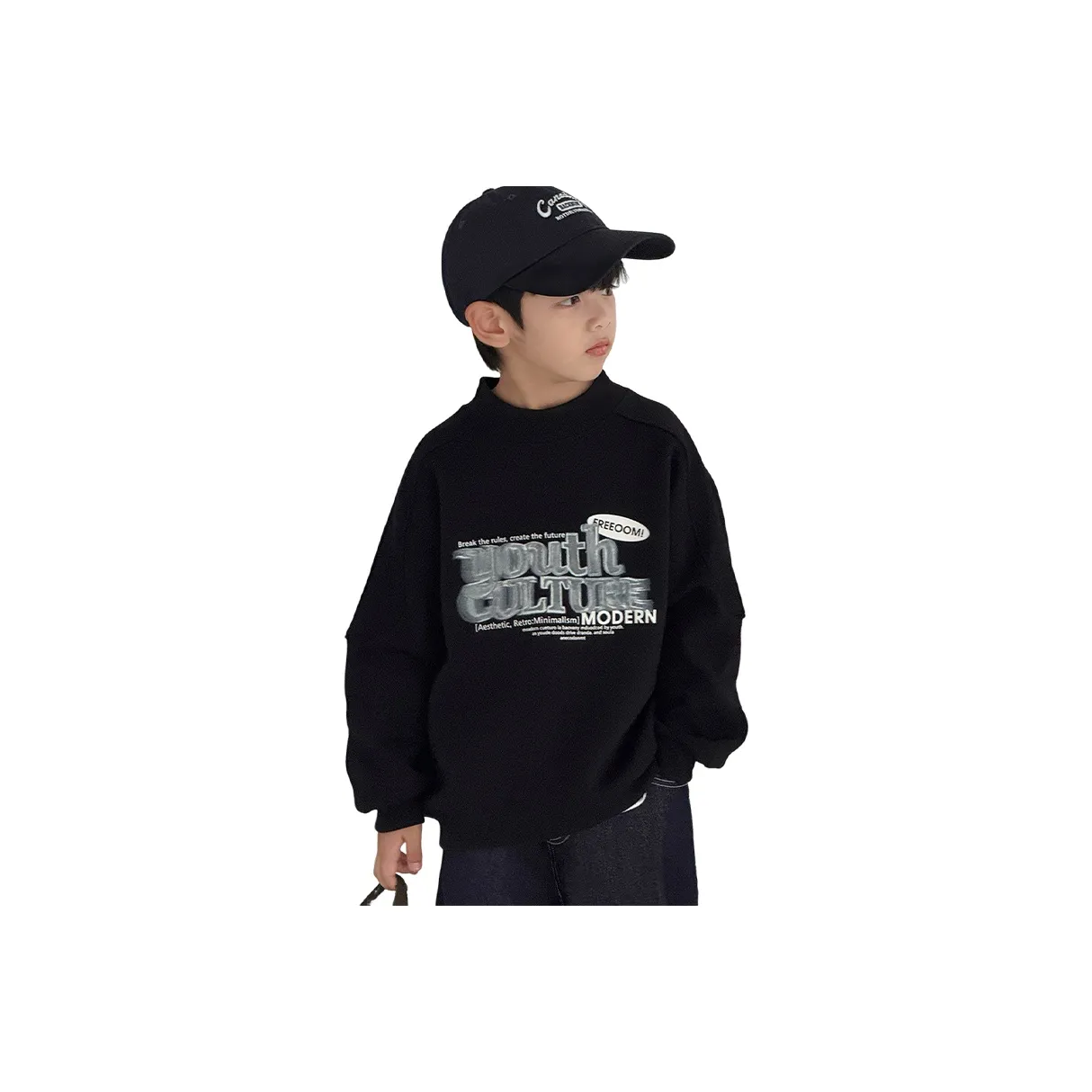 Rindu Свитшот Зимний Черный Подростки