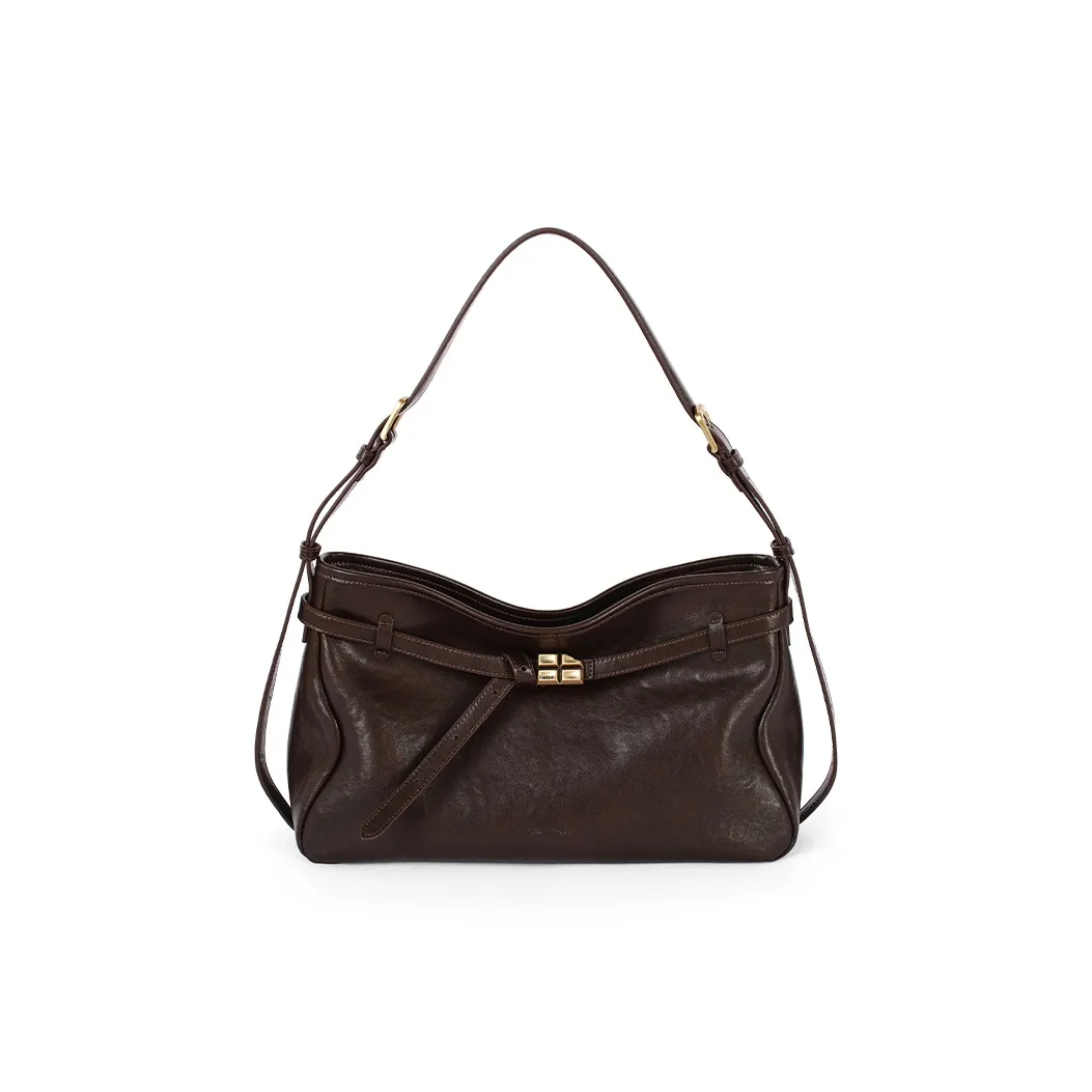 Simedin Сумка через плечо из коровьей кожи большая женская богатый цвет вино-красный глубокий черный