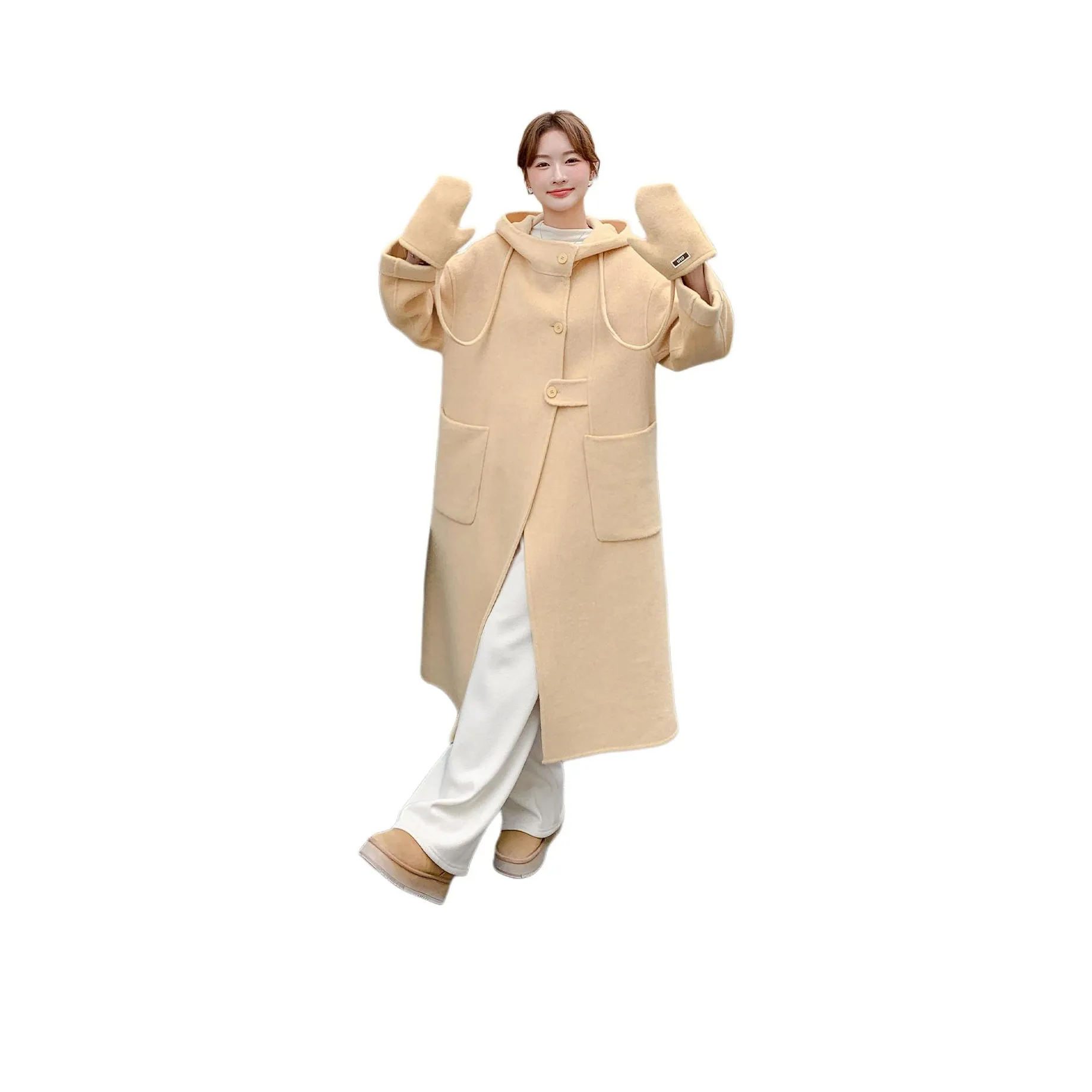 LAOYECHE Желтое Женское Пальто