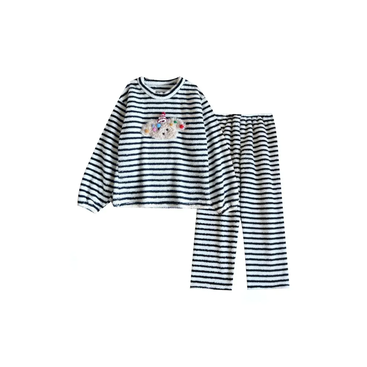 OEING Полосы Рождество Щенок [Комплекты одежды] Женские Пижамные комплекты