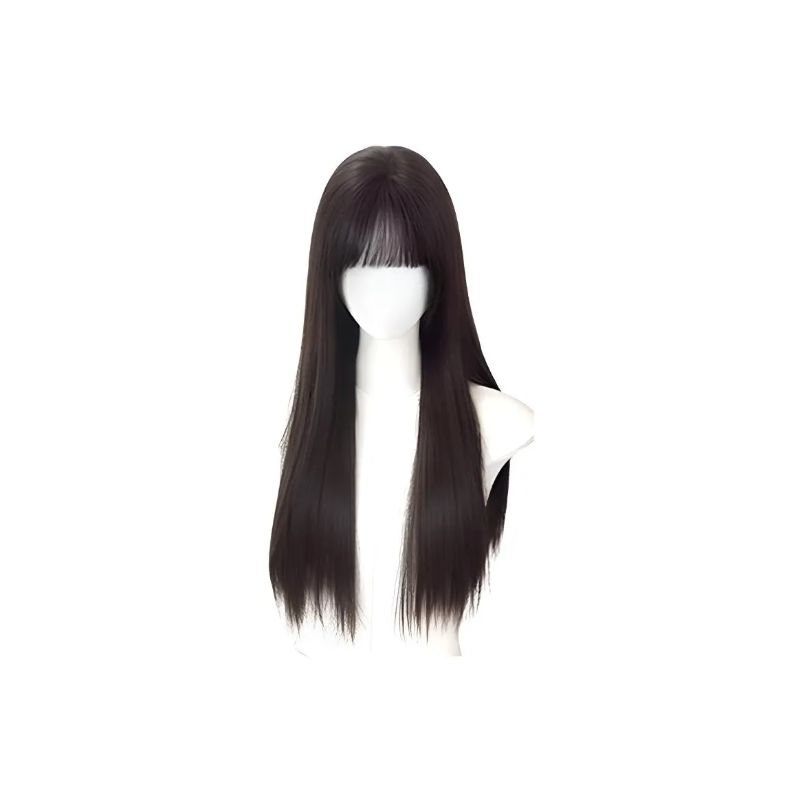 Time Shadow JINJIANG Прохладный Протагонист BLUNT Cut Черный Straight Перука для Женщин Высокая Температура Пряжа