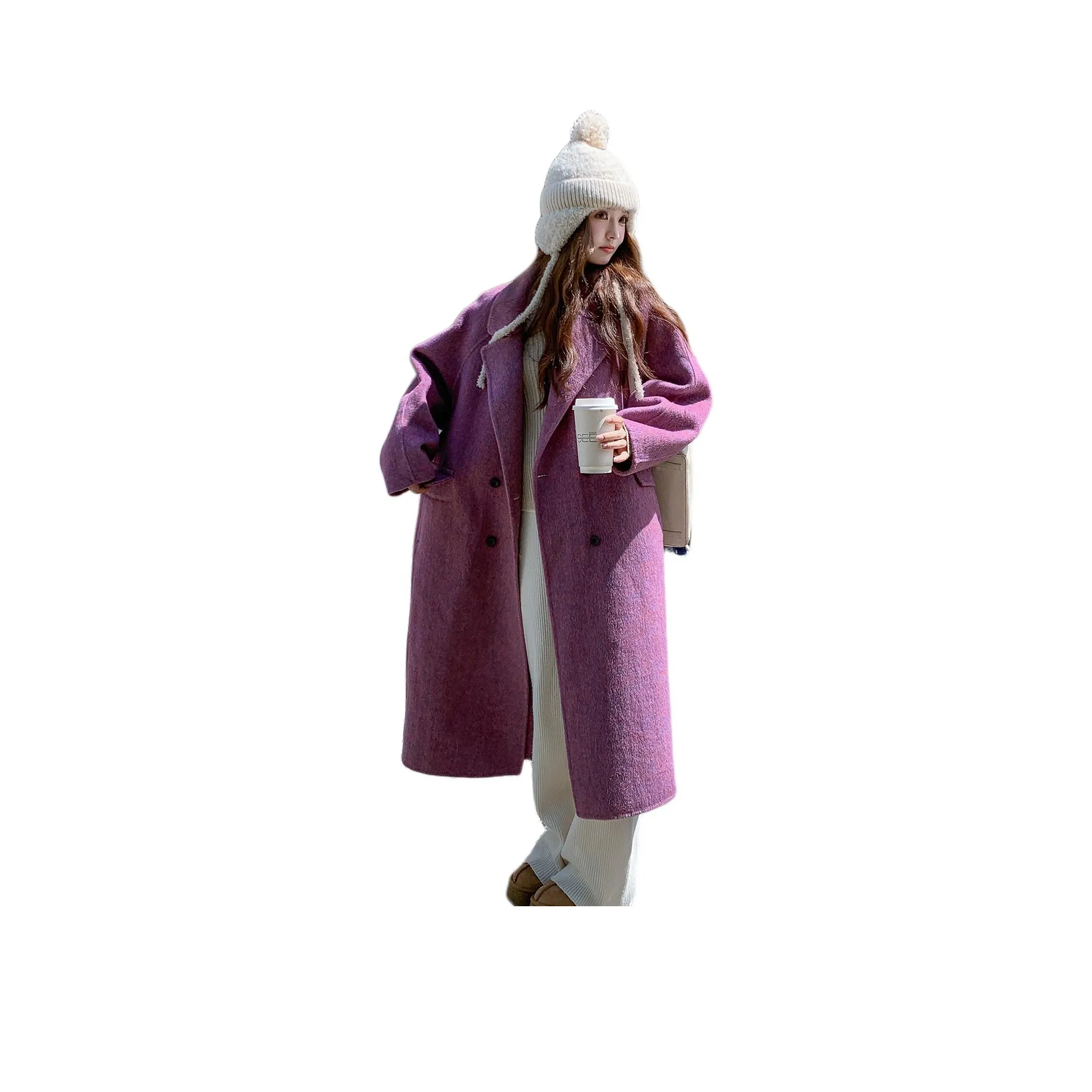 LAOYECHE Фиолетовое Женское Пальто