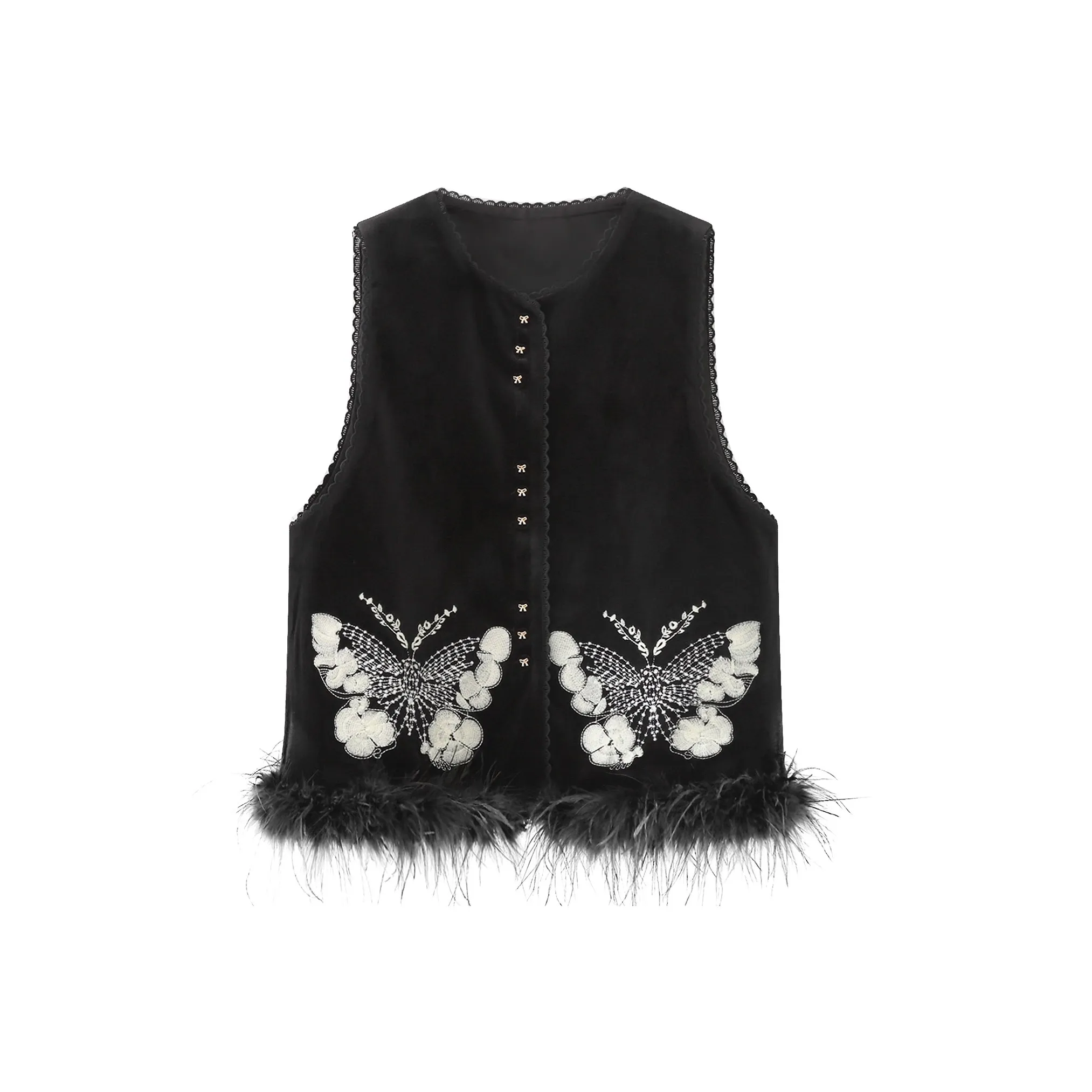 AURORA DIARY Черные Женские Жилеты