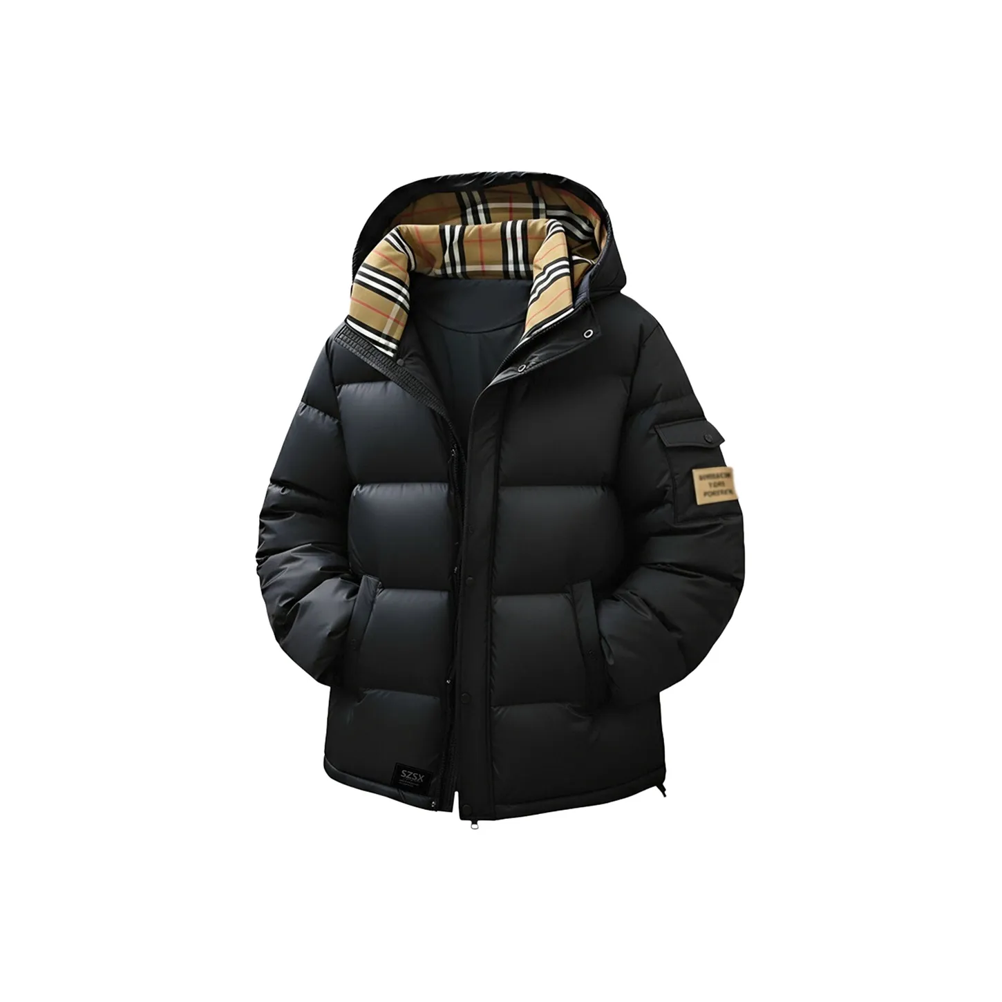 SZSX Черный [Высокое качество утиный пух] Унисекс пуховик