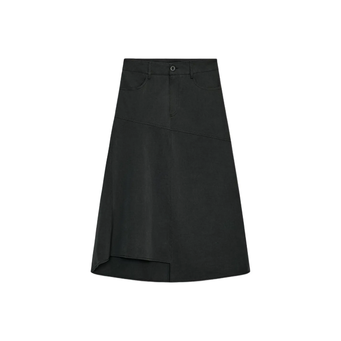 ZARA Collaboration Выстиранный Черный Женская Повседневная Длинная Юбка