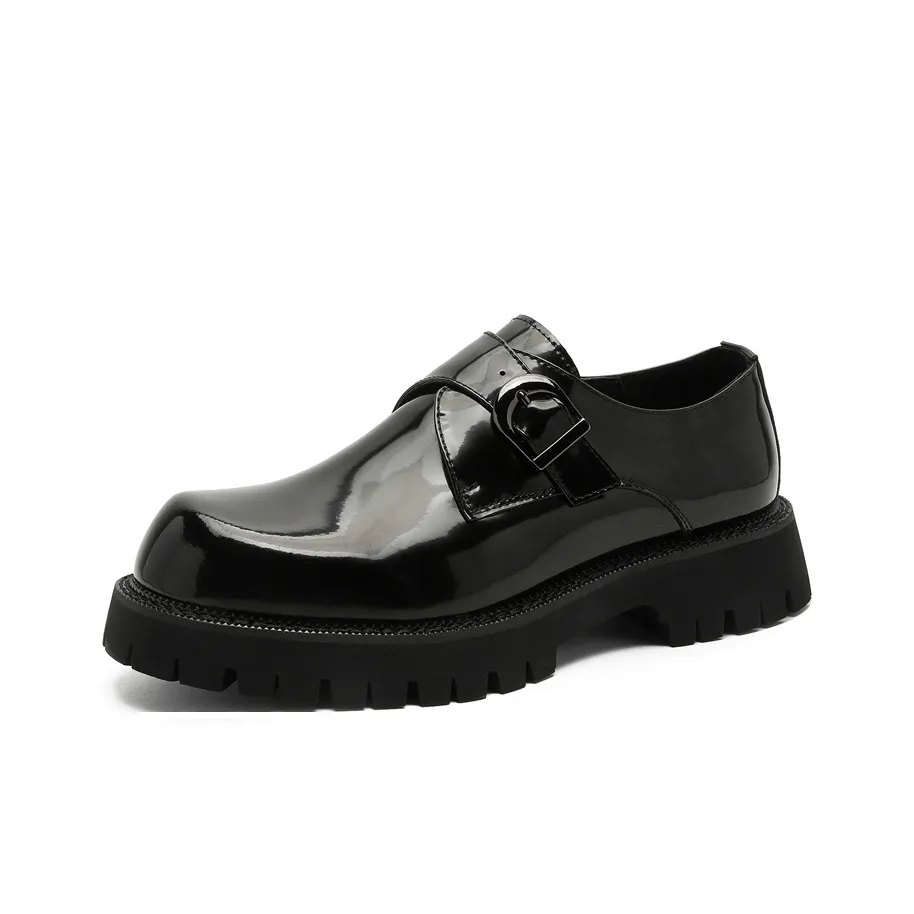 Lanza Британский Блестящий Кожаные туфли Мужской Формальная одежда Бизнес Платформа Slip-On Мужские повседневные туфли