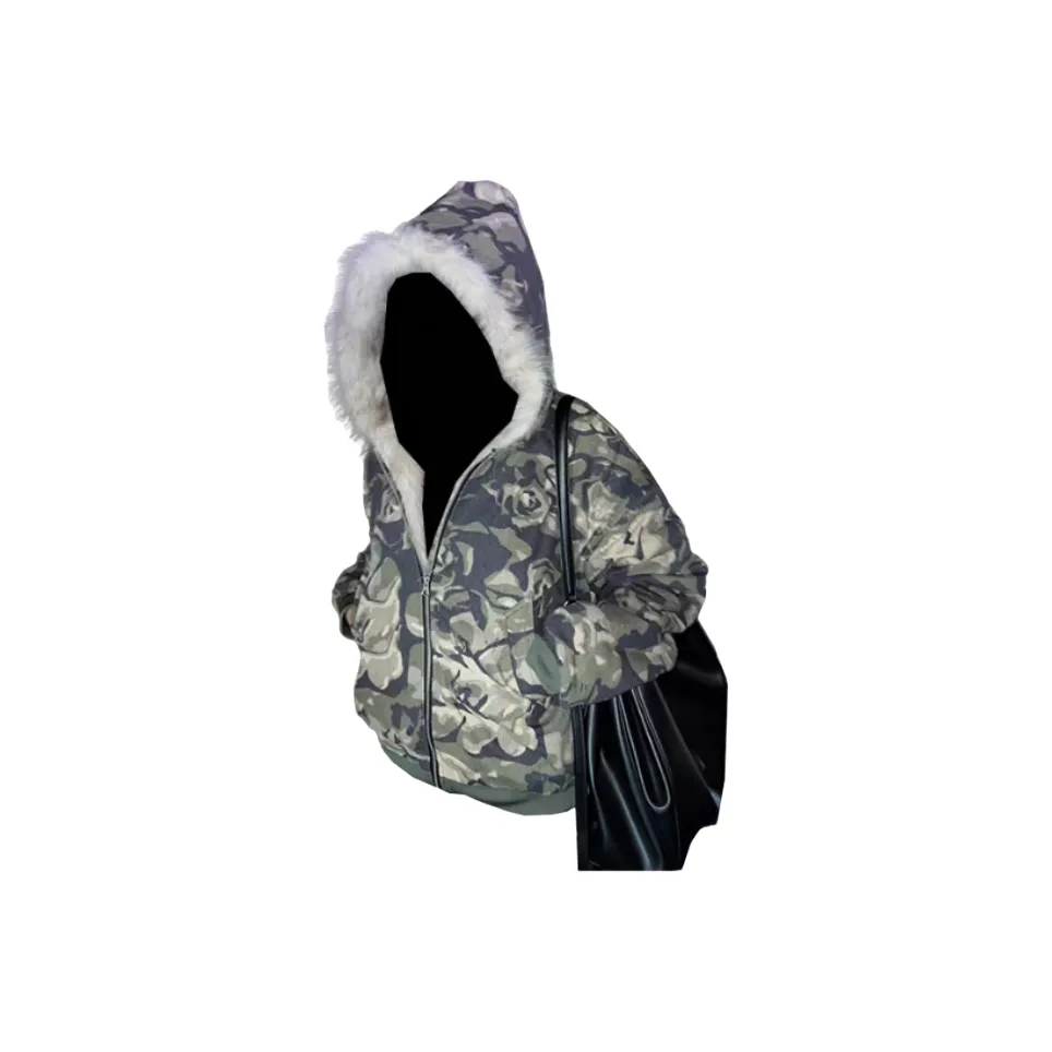 SNEIKLAU Камуфляж [Камуфляж с капюшоном Mountain Hawk] Унисекс Пуховики