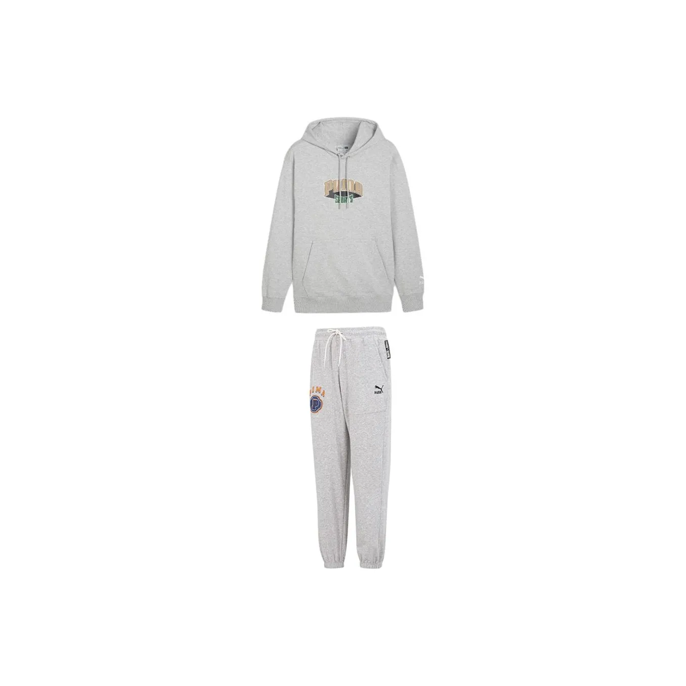 PUMA Clothing Комплекты Серый Топ + Серый Низ Мужские Спортивные Костюмы с Толстовкой