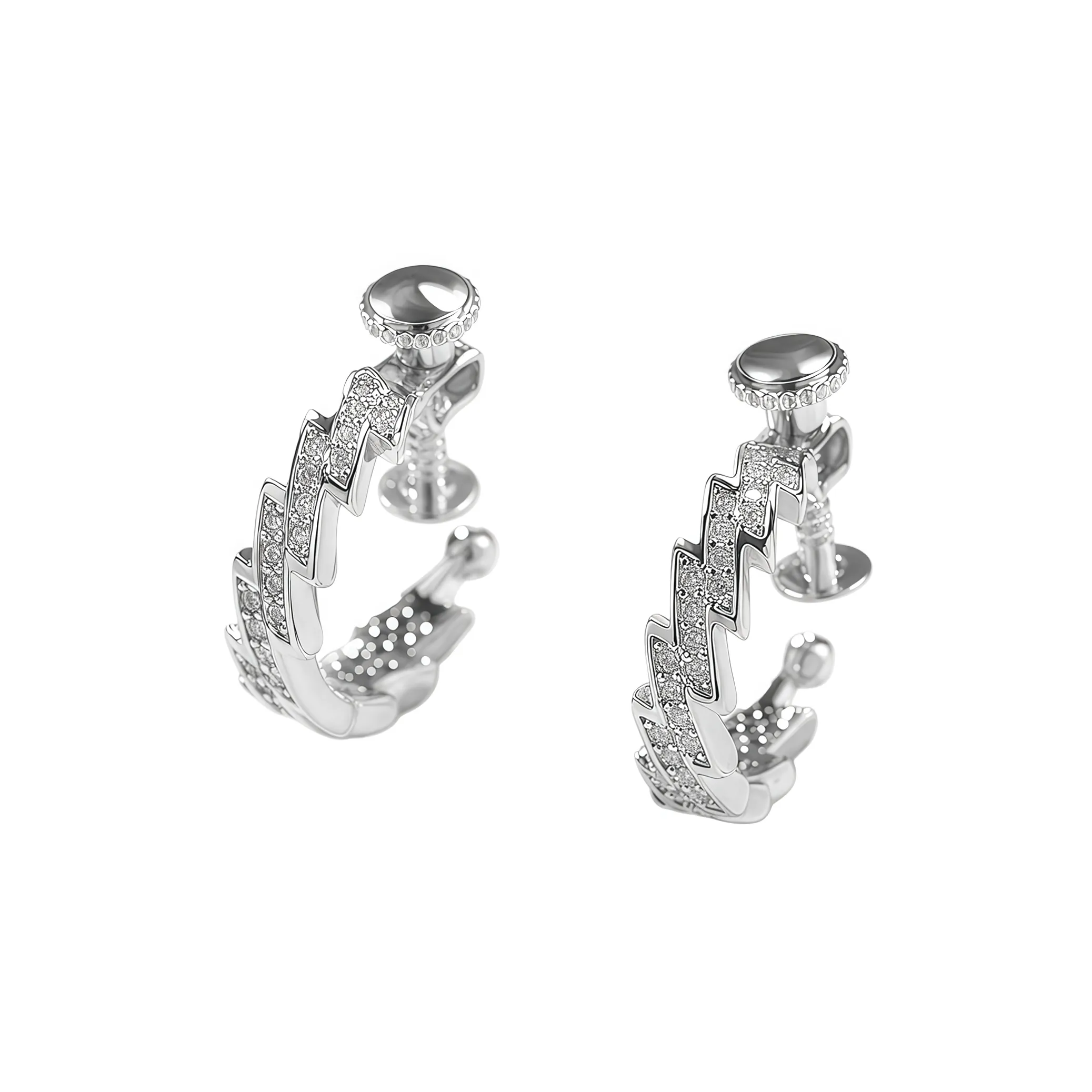 KING OF BLING Сплав Нижняя заколка Серьги On Unisex