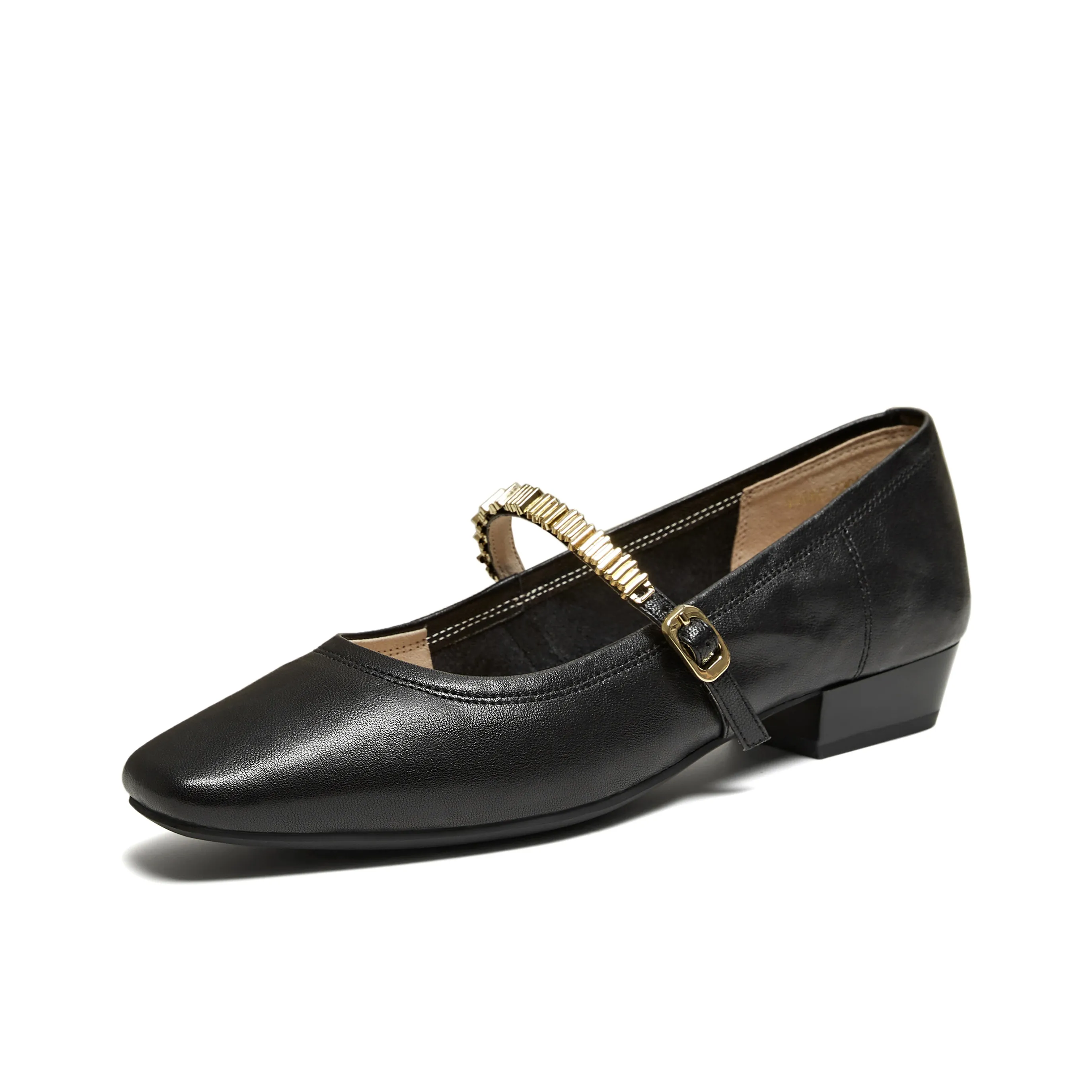 Туфли Mary Jane с грубым каблуком 2,5 см женские