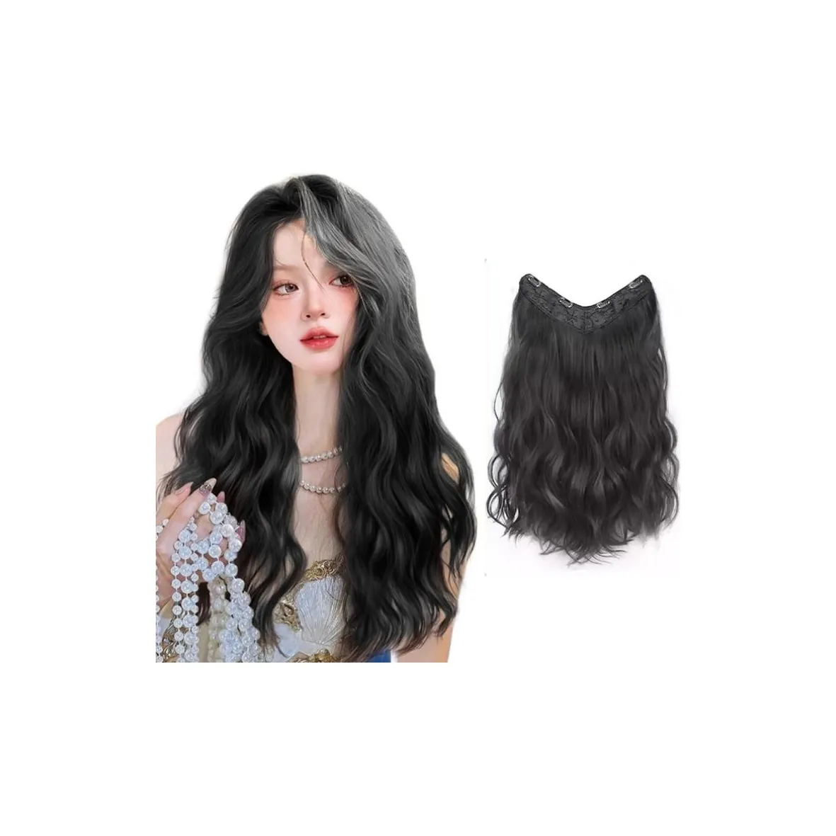 GLUNA One Piece Водная рябь Длинный Кудрявый Волосы Расческа Патч Большая волна Высокая температура Пряжа