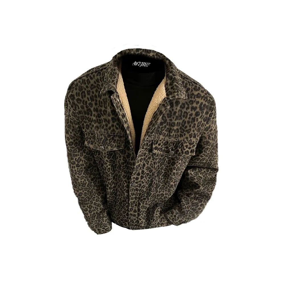 W7H1 Леопардовый принт Унисекс Пуховики