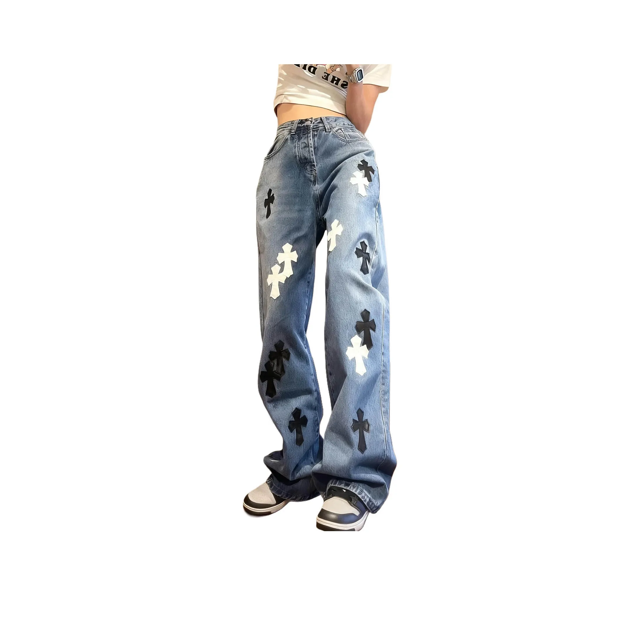 PISYPOX Blue Unisex Jeans PISYPOX Синий Унисекс Джинсы