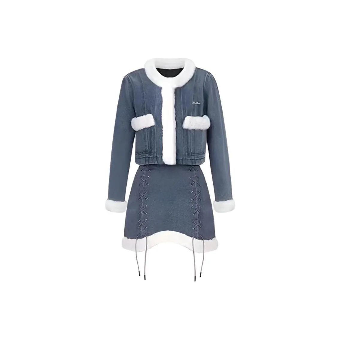 MDEHT Деним Комплекты Одежды Женские Юбка Комплекты