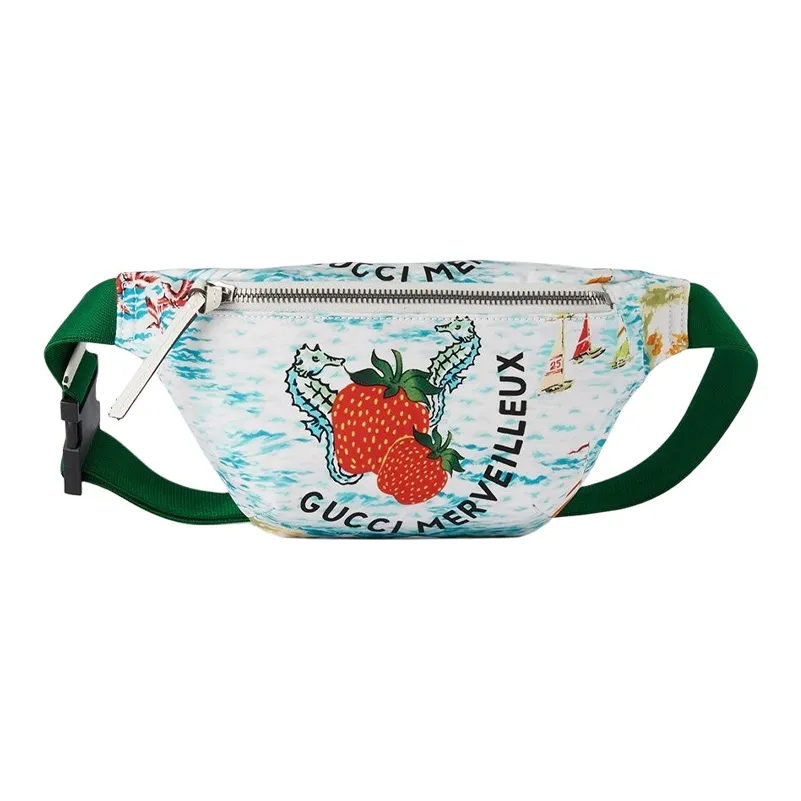 GUCCI Переработанный нейлон бананка сумка через плечо детская сумка белый красный светло-синий