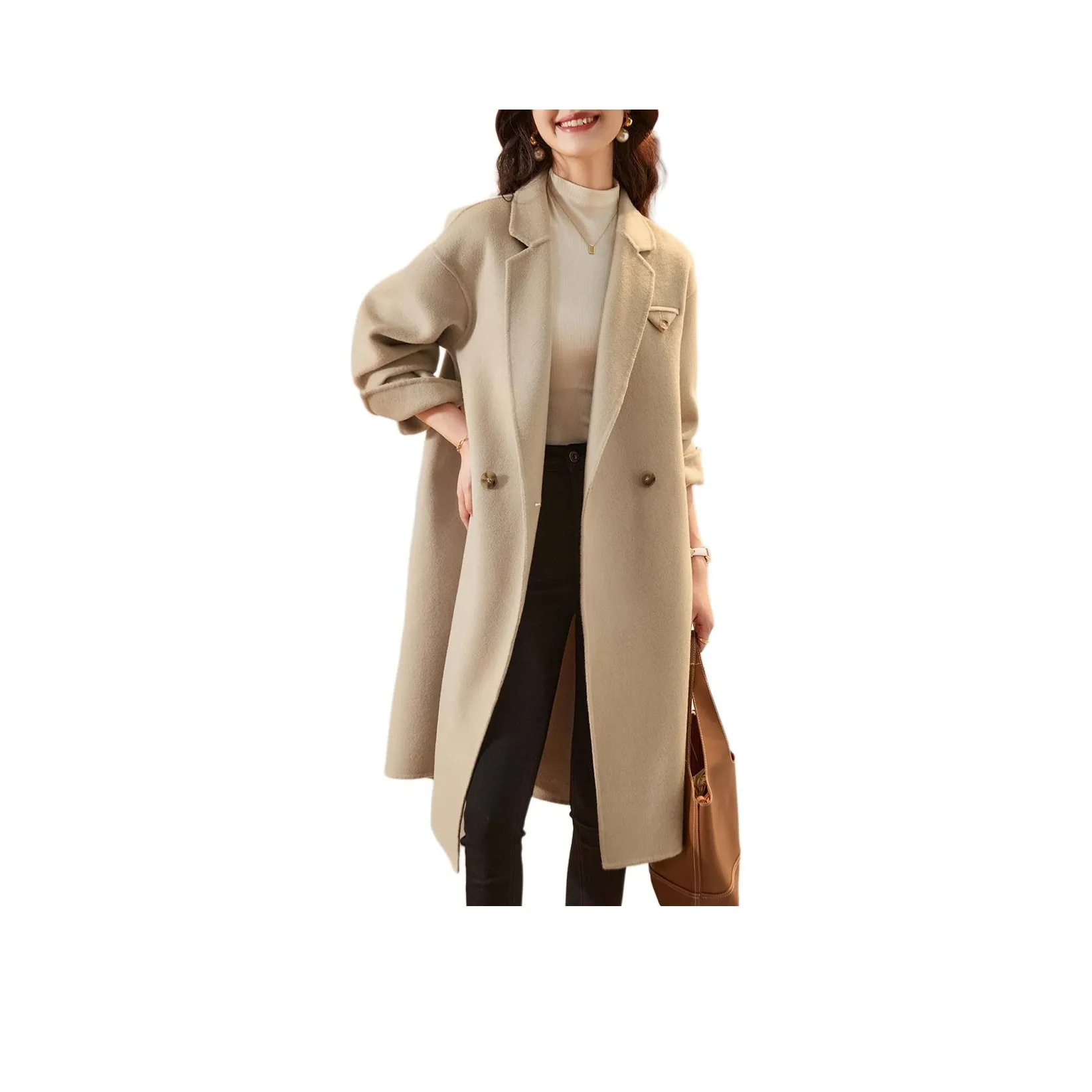 Mo Han Yi Mei Пальто Женское Светло-Верблюжий