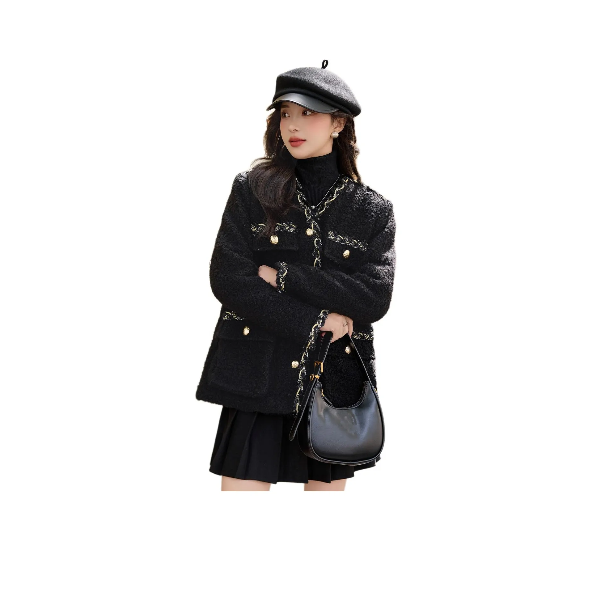 YIMENGYUAN Бархат Feel Пальто Женское