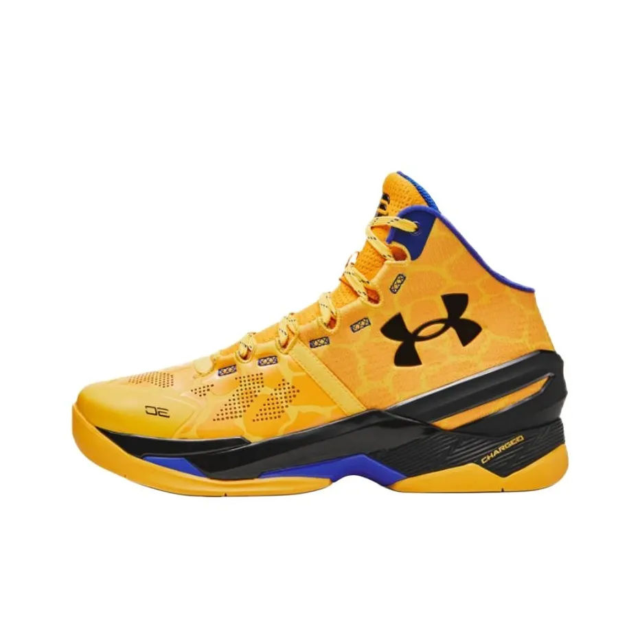 Under Armour Curry 2 Ретро Double BANG Deadly Spot High Top Баскетбольные кроссовки Unisex Желтые