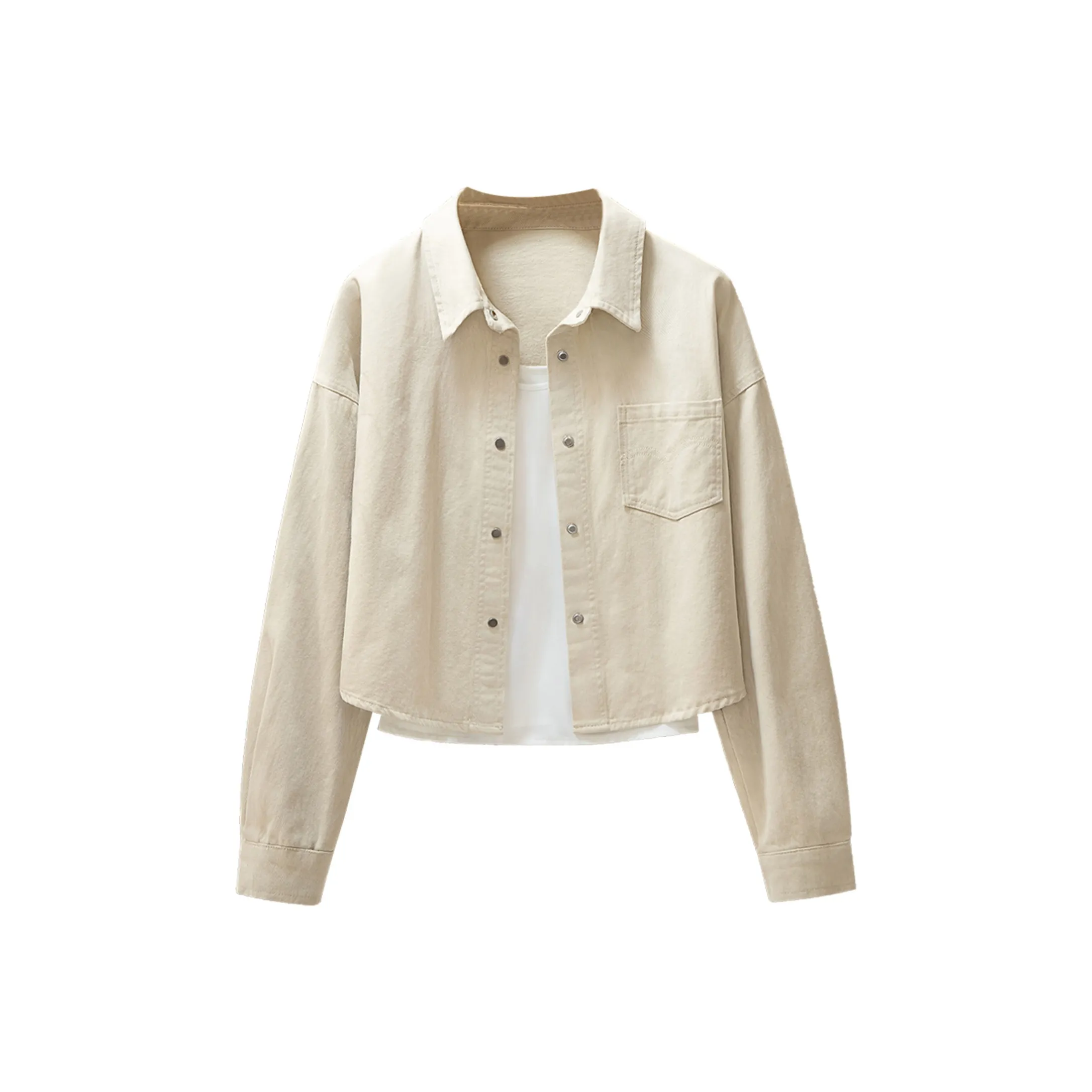 SIBAISHE Бежевый хаки Женские Джинсовые куртки