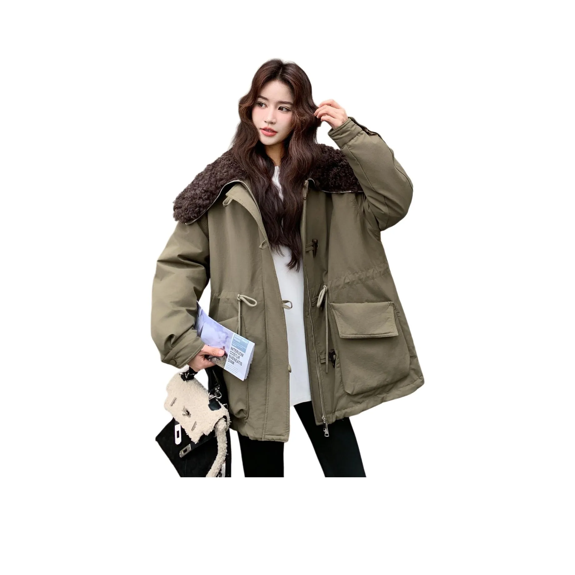 LAOYECHE Армейский зеленый Женские парки