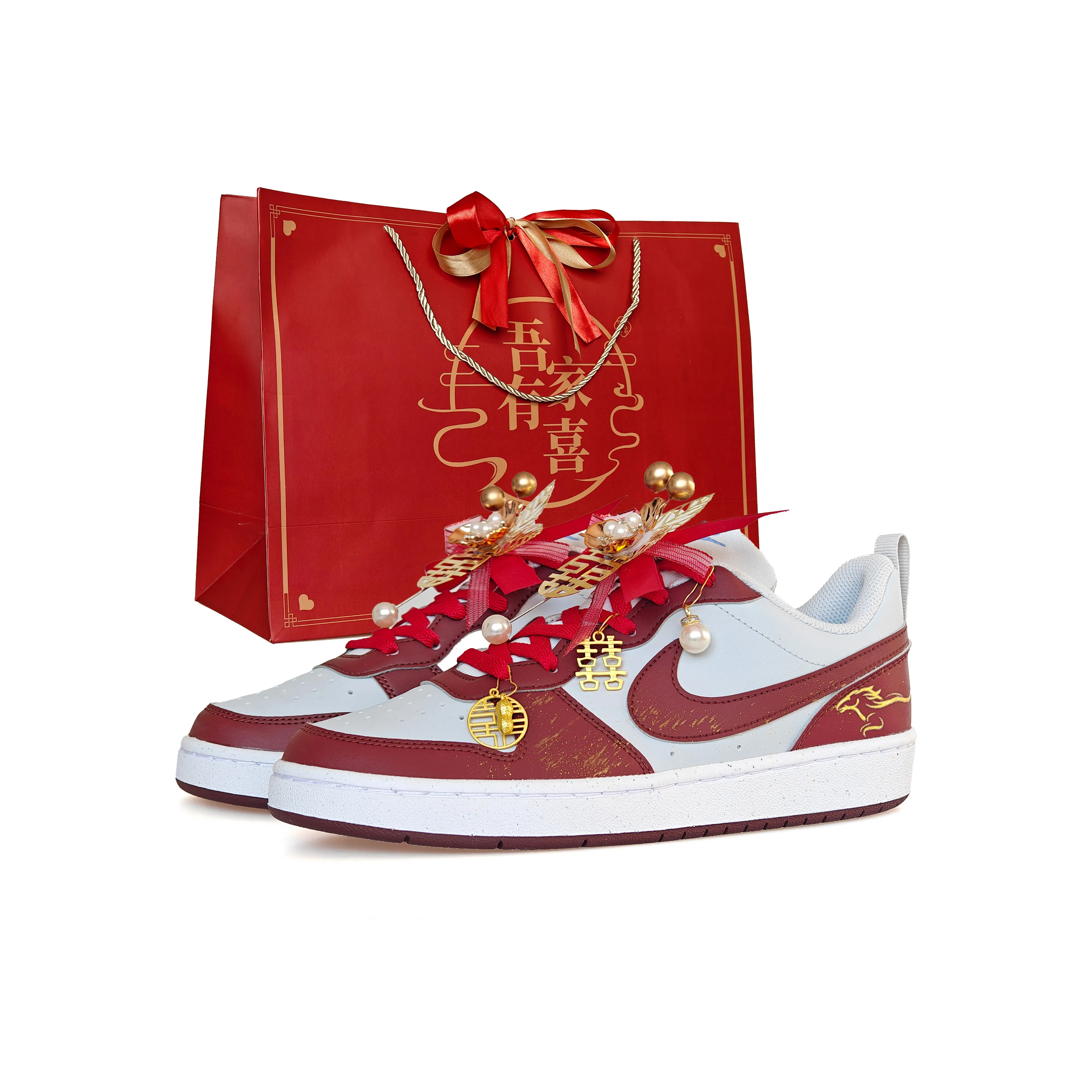 Nike Court Borough Устойчивые к истиранию низкие кроссовки для скейтбординга унисекс красные