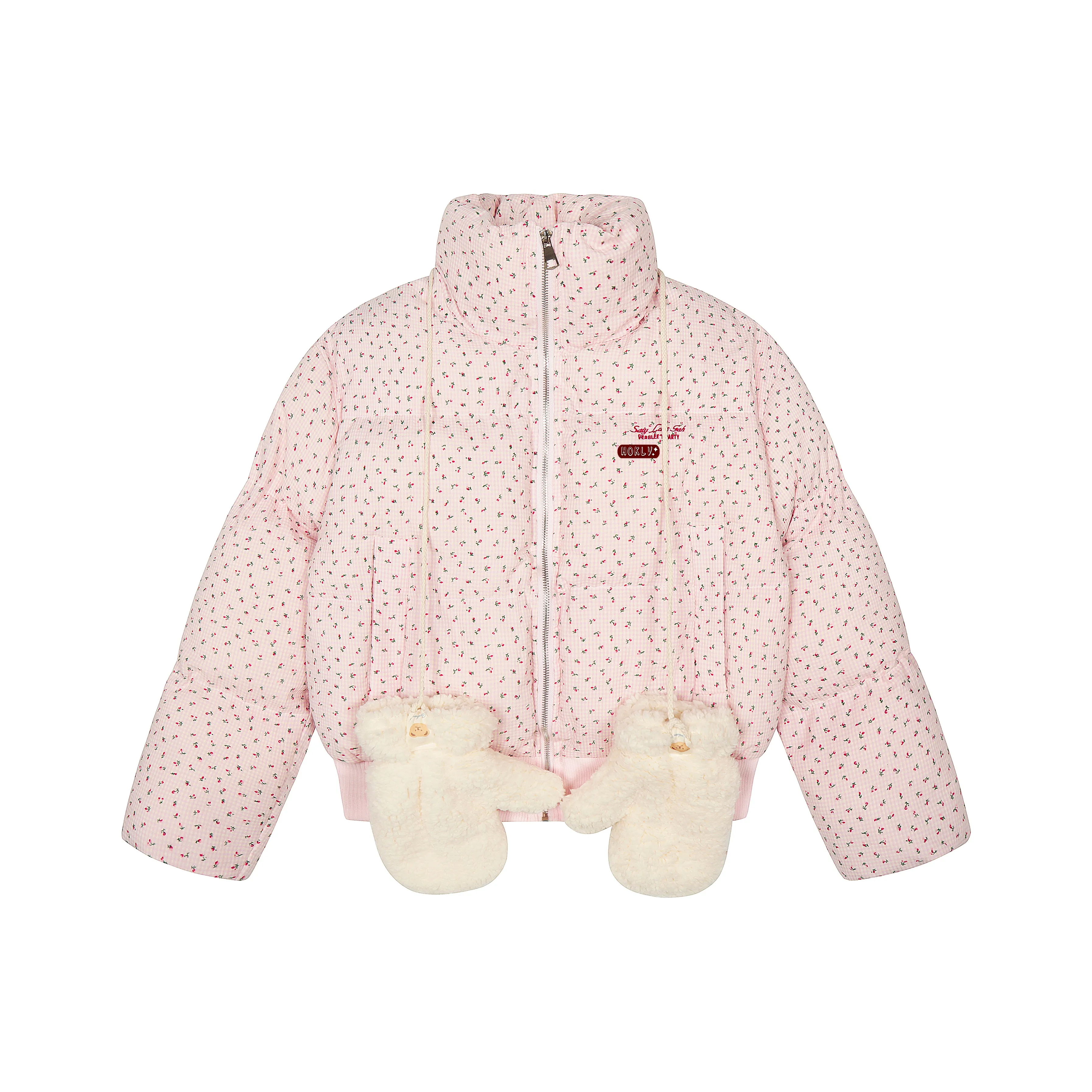 HOKLV Розовый С подарками Съемный булавочный застежка Женские пуховики