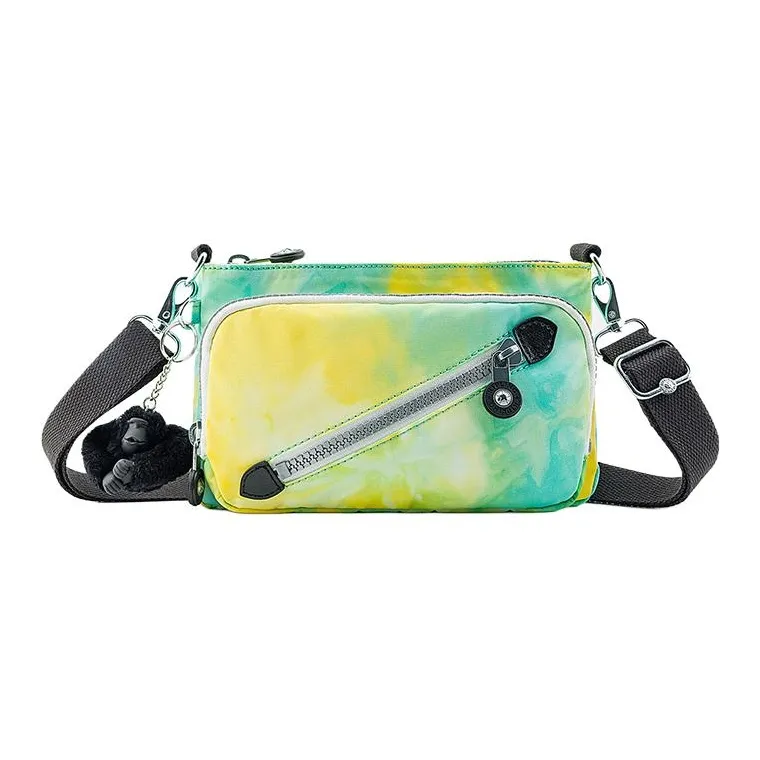Kipling Полиэстер Плечевая сумка Унисекс Желто-зеленая Tie Dye