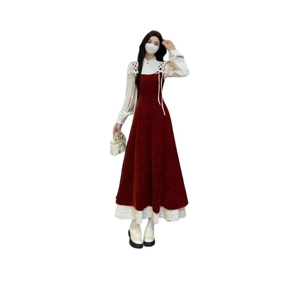 ZCDECO Длинное платье с длинными рукавами женское