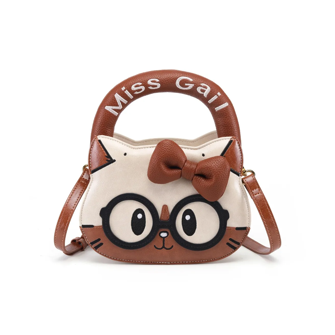 MISS GAIL Синтетическая кожа Сумка Стандартная Женская Белая и Коричневая