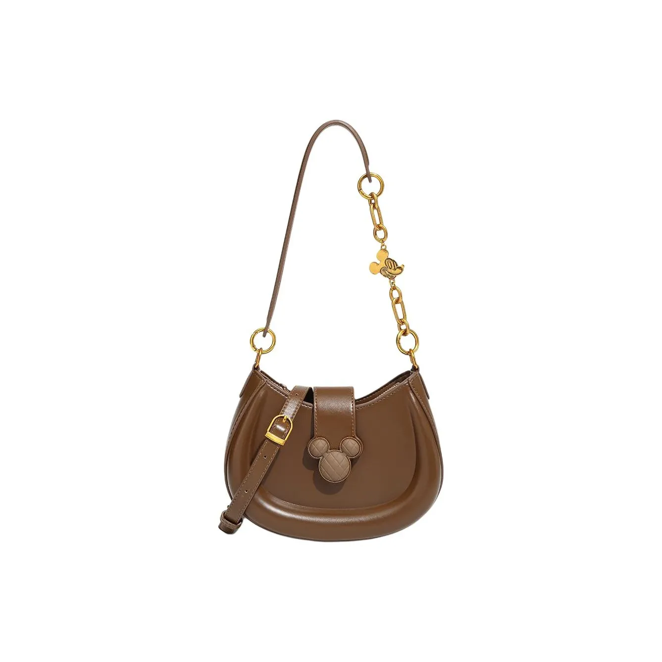 Disney Mickey ПУ (полиуретан) Сумка через плечо Маленькая Женская Коричневая