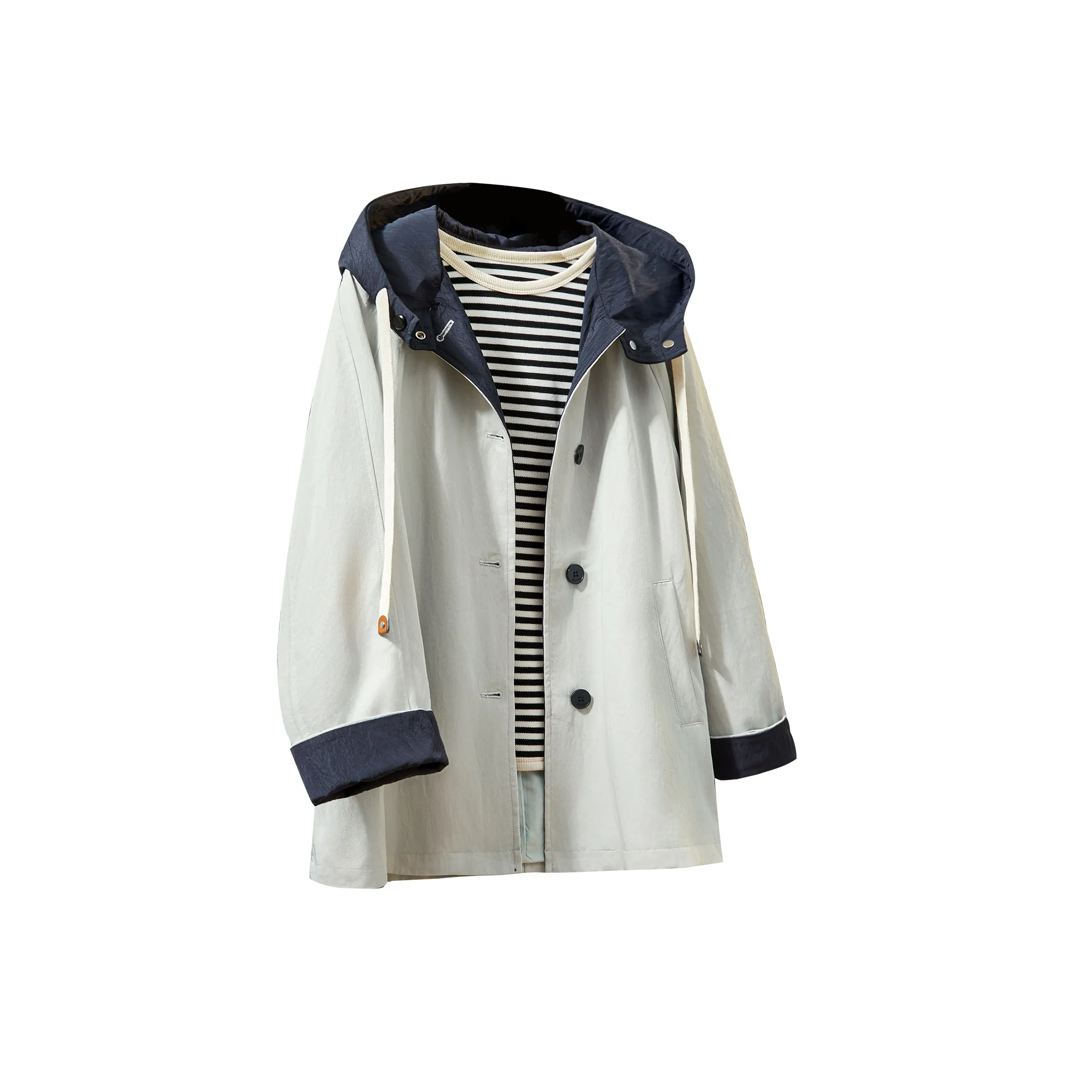 TOUCH Тренчкот Женский Светло-Серый Зеленый