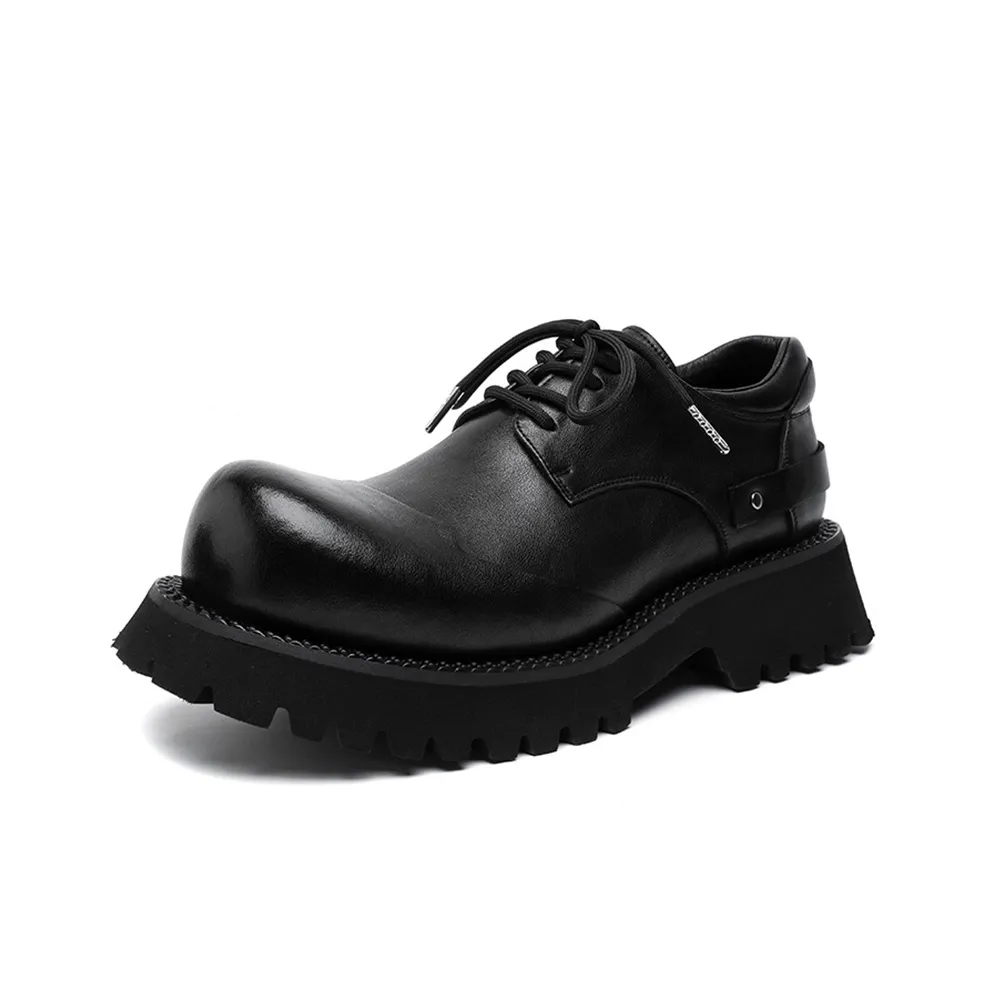 Lanza Chunky Derby Обувь Платформа Высота Увеличивающая Wingtip Рабочая Одежда Британский стиль Кожаные туфли