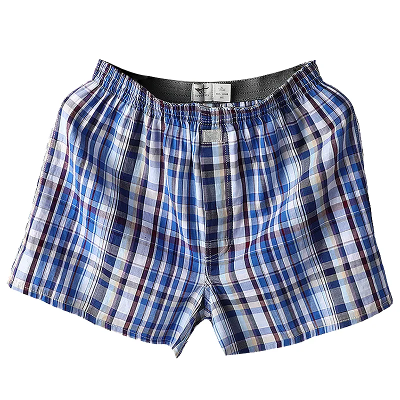 SEPTWOLVES 1 Pack Синий Белый Клетка Pure Cotton Дышащий Скрытый FLY 40S Ткань Вязаная Мужские Штаны Arrow